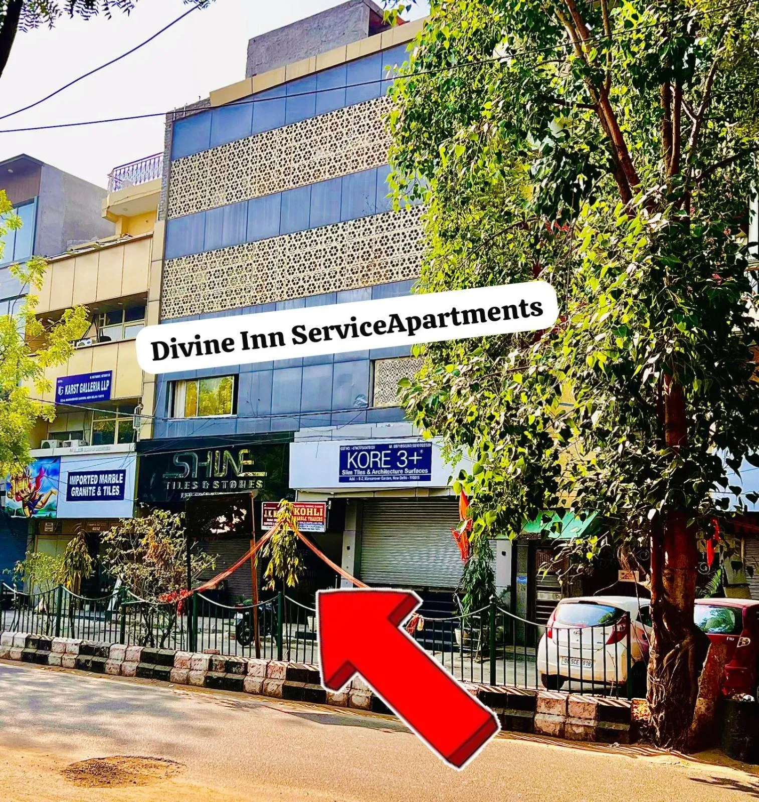 Property building in Divine Inn Hotel Near Rajouri Garden Main Market
