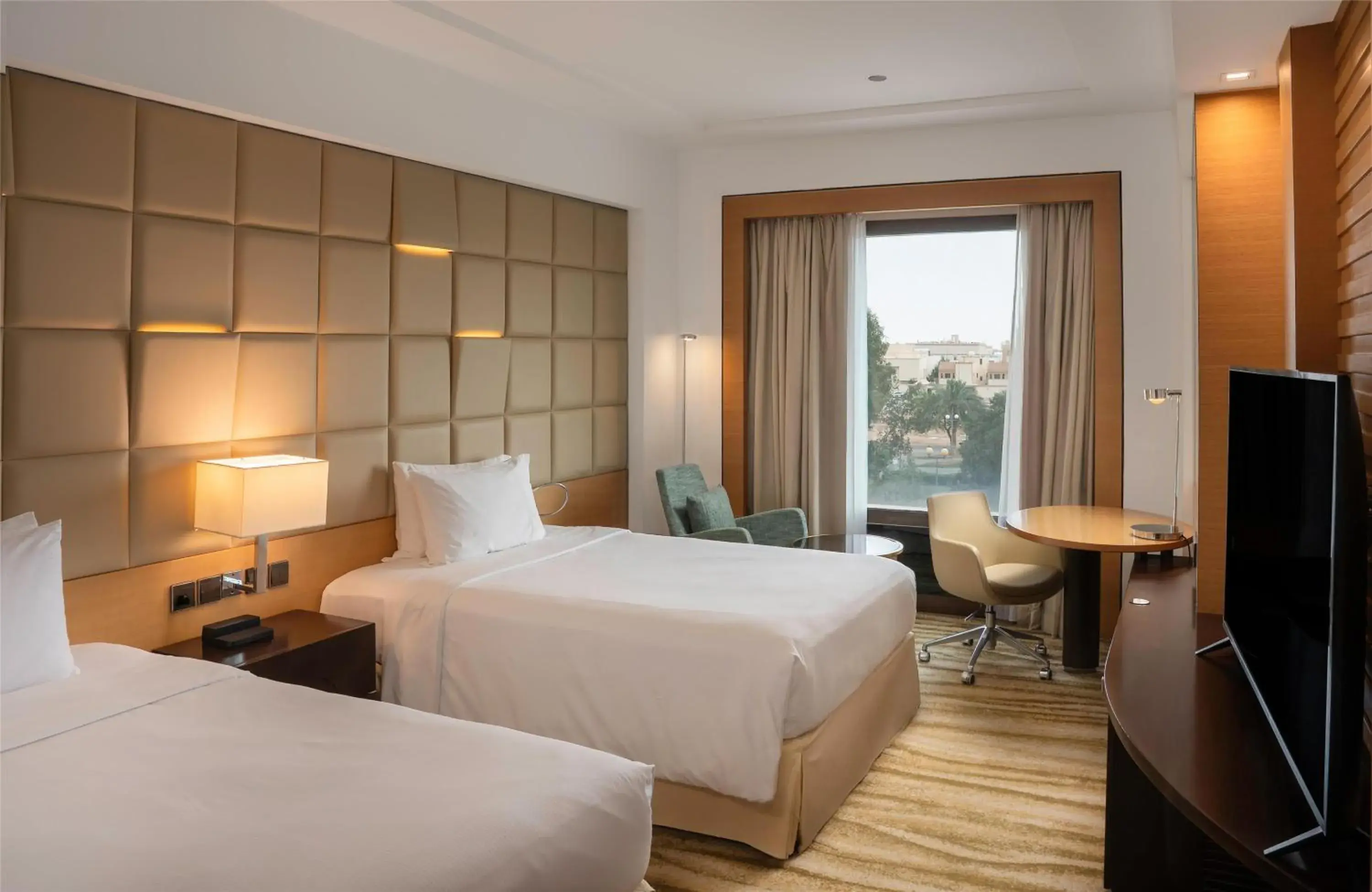 Twin Guest Room with Garden View in DoubleTree by Hilton Hotel Riyadh - Al Muroj Business Gate Twin Guest Room with Garden View in DoubleTree by Hilton Hotel Riyadh - Al Muroj Business Gate