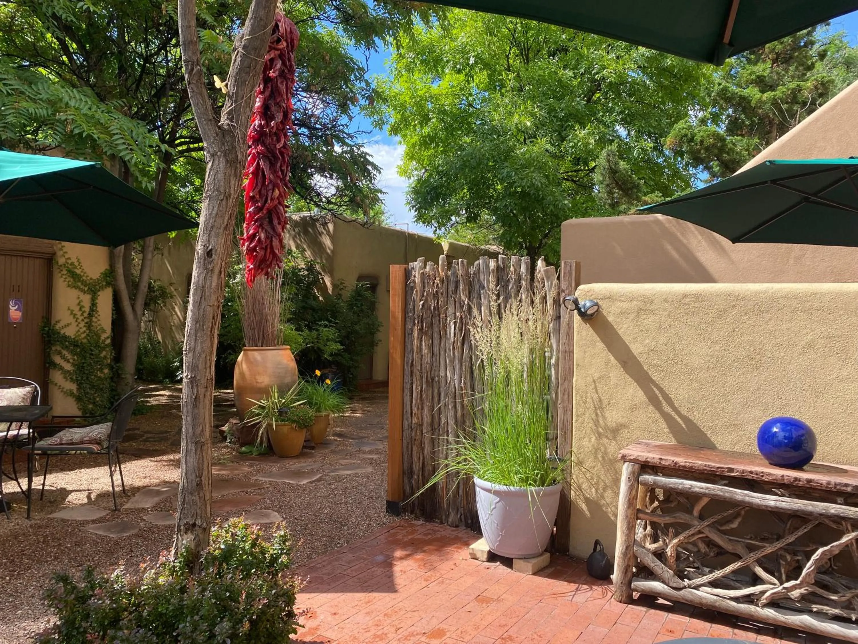Inner courtyard view in Casa de Tres Lunas/House of Three Moons