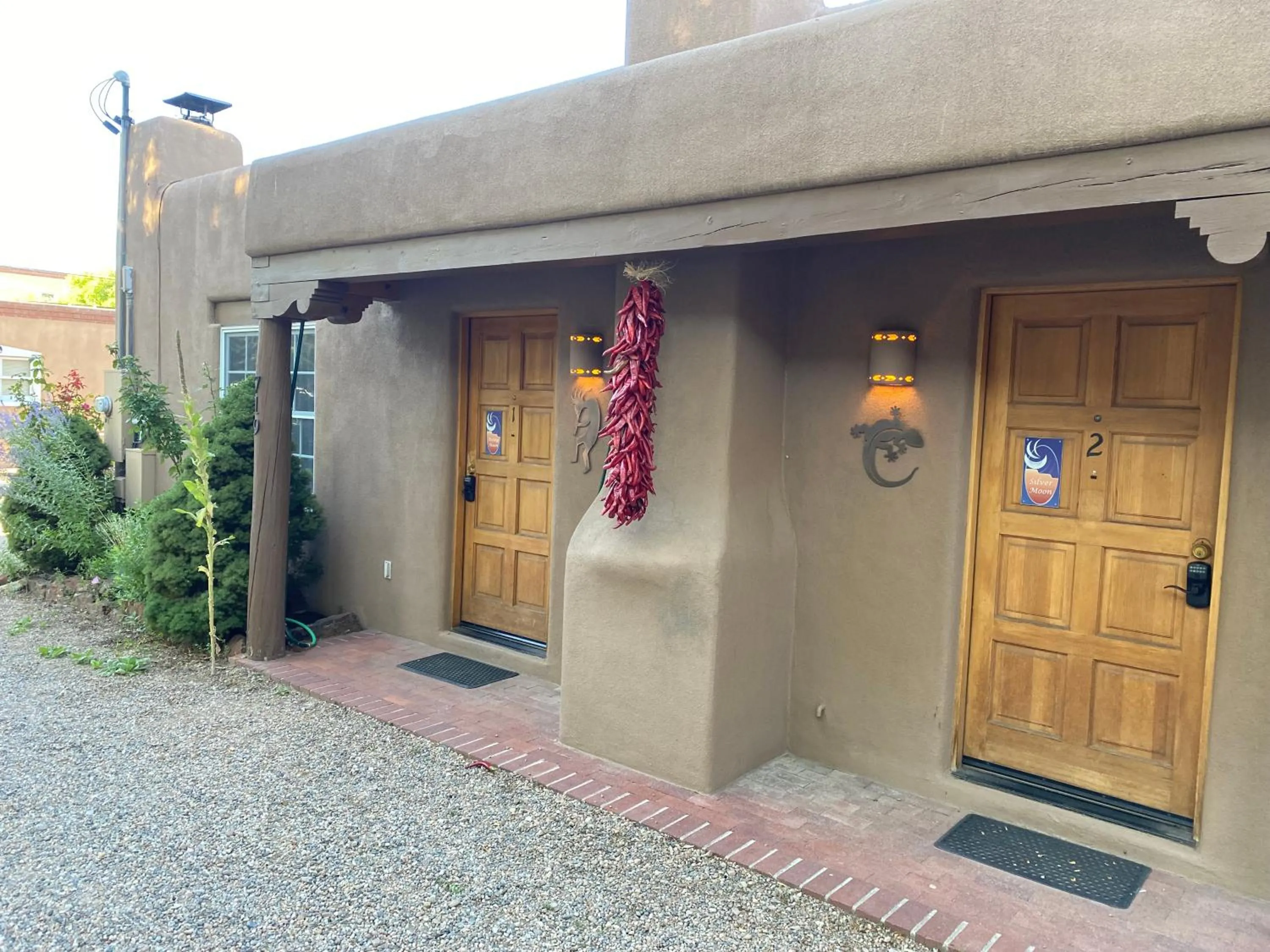 Facade/entrance in Casa de Tres Lunas/House of Three Moons