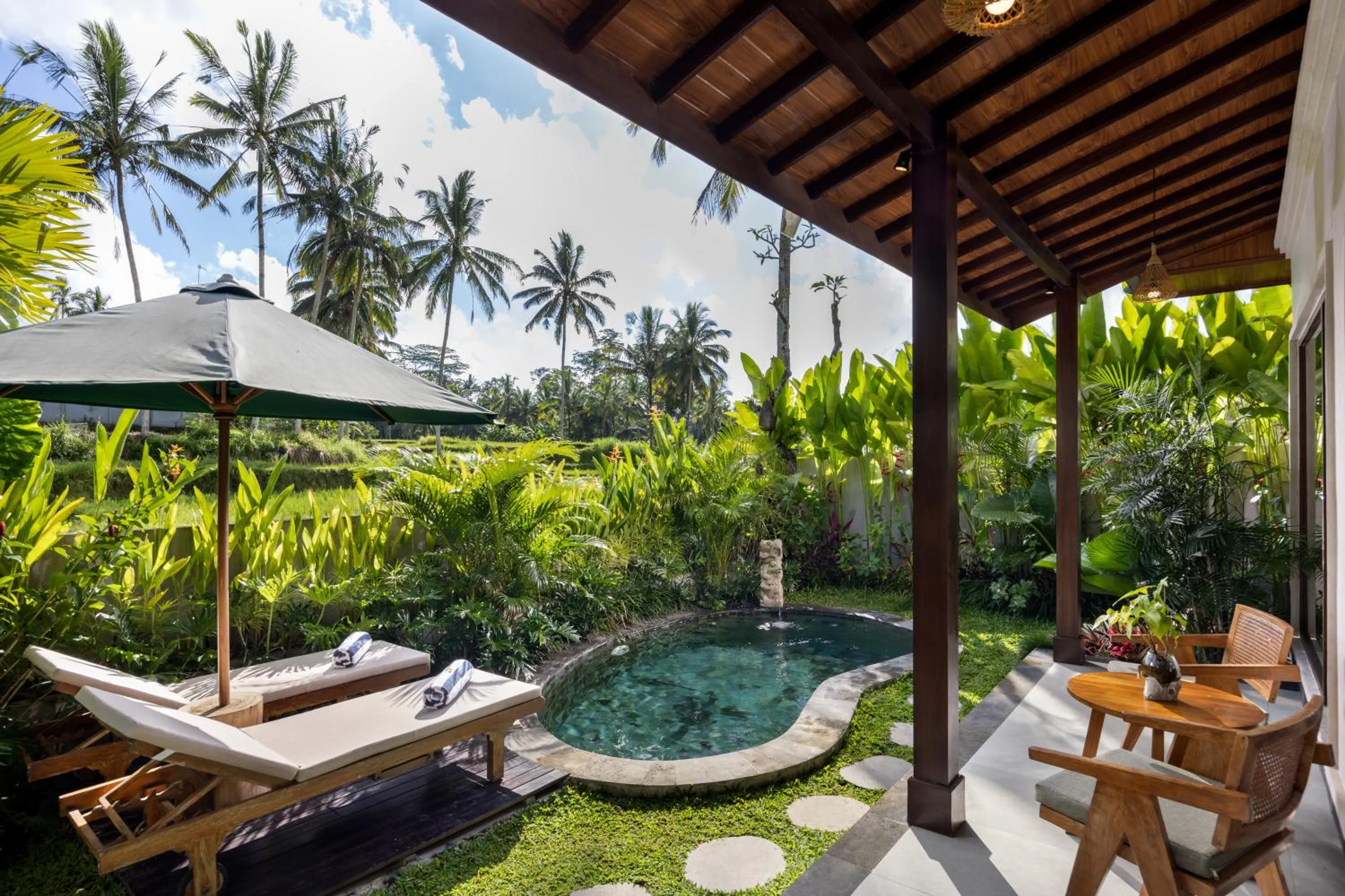 Pool view in Arvanya Villa Ubud