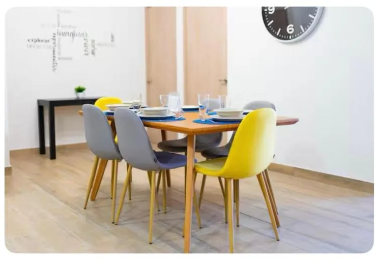 Dining area in Lux 2 bedroom apartment, swimming pool, gym and free parking spot in Macro Plaza area