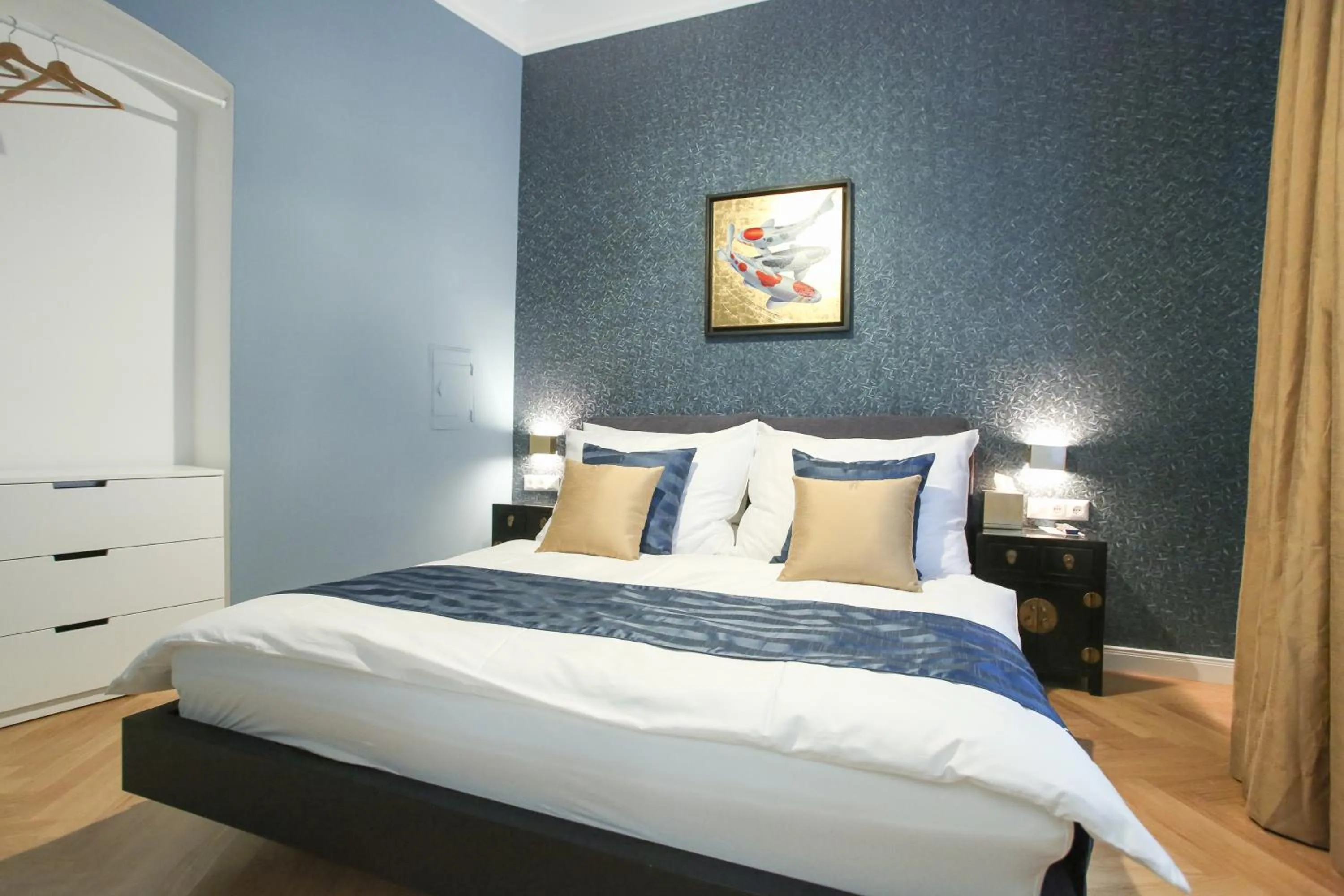 Bedroom, Bed in Pink Grapefruit City Condo