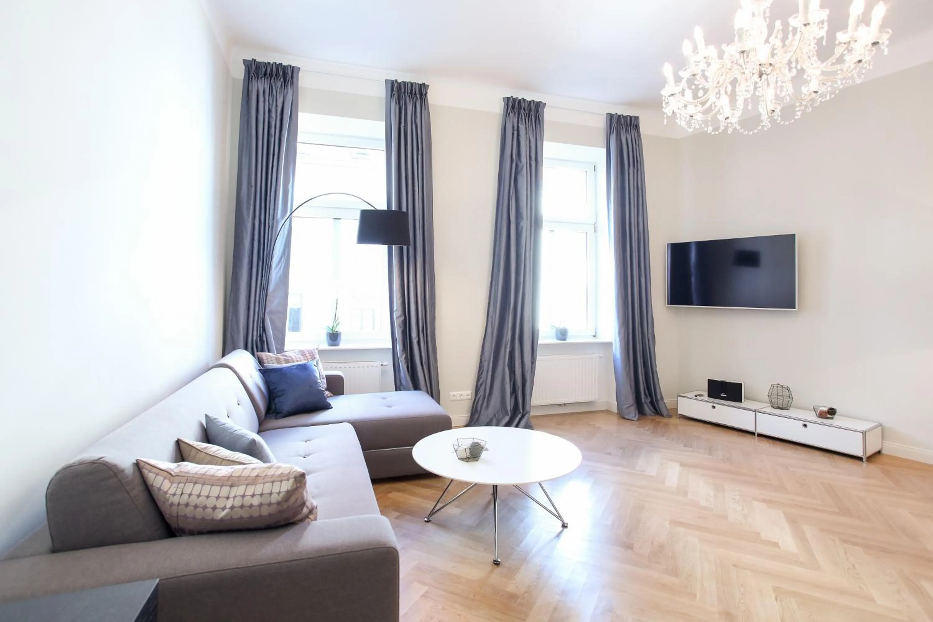 Living room in Pink Grapefruit City Condo
