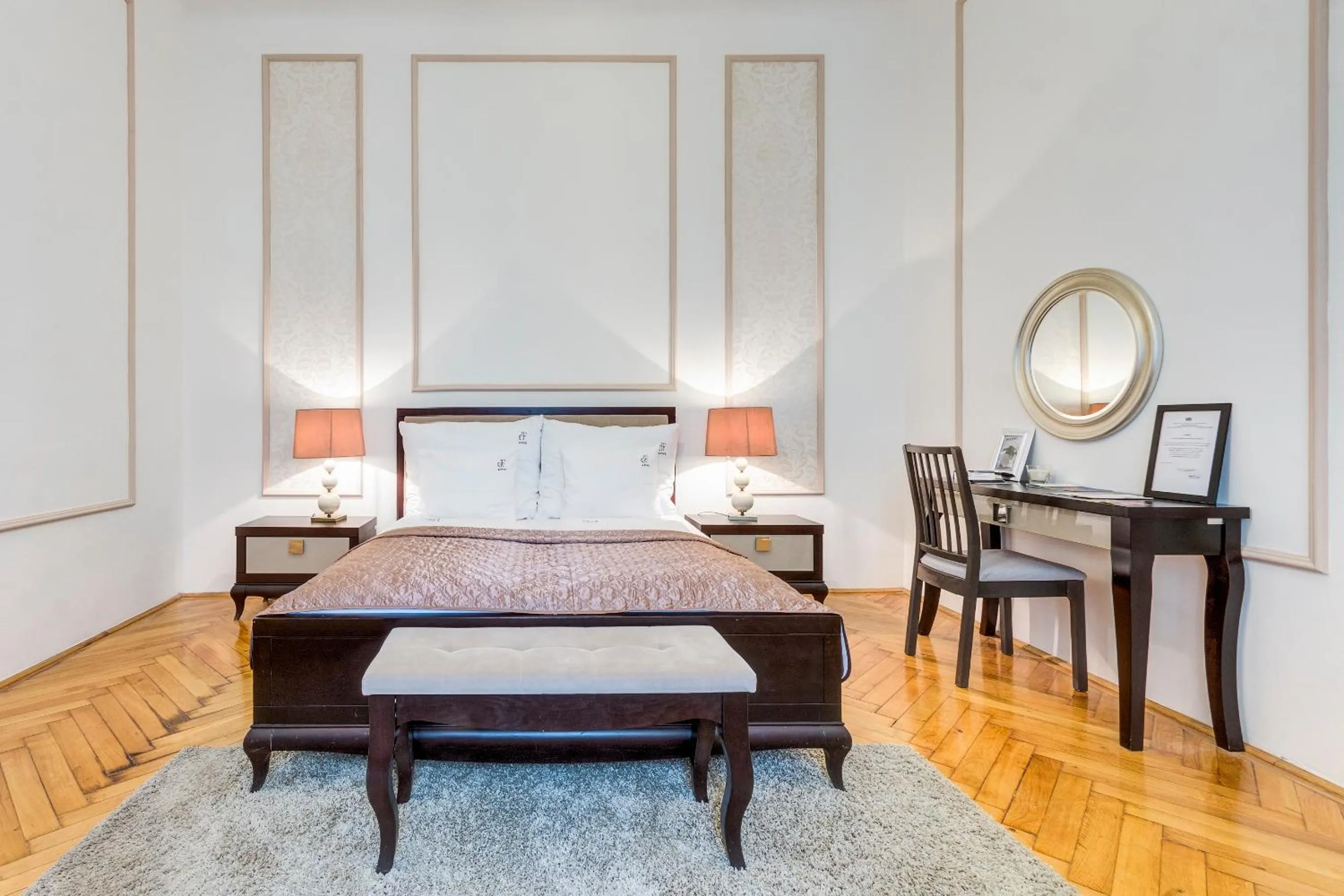 Bedroom, Bed in Fashion Street Luxury Apartment