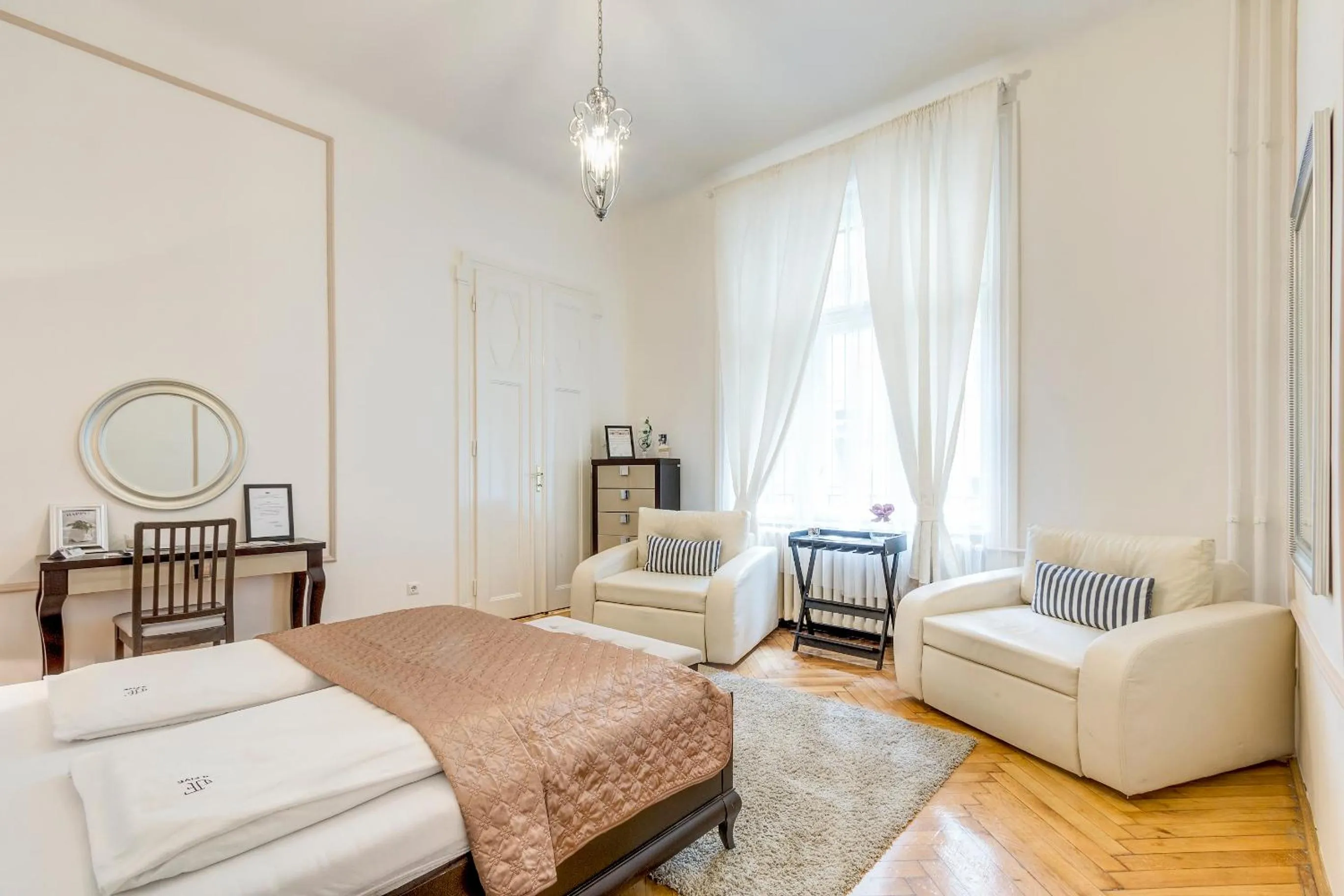 Bedroom, Bed in Fashion Street Luxury Apartment
