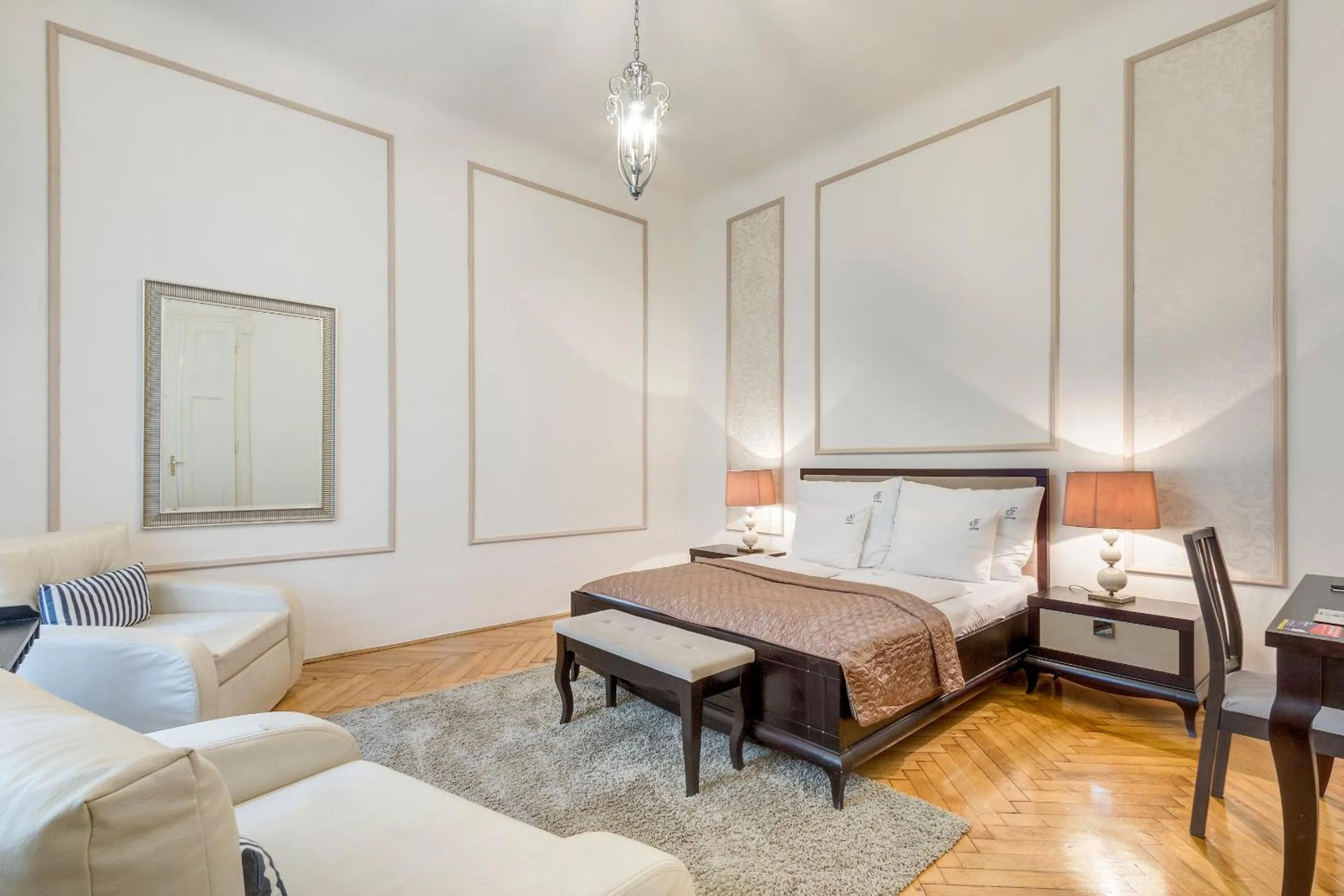 Bedroom, Bed in Fashion Street Luxury Apartment