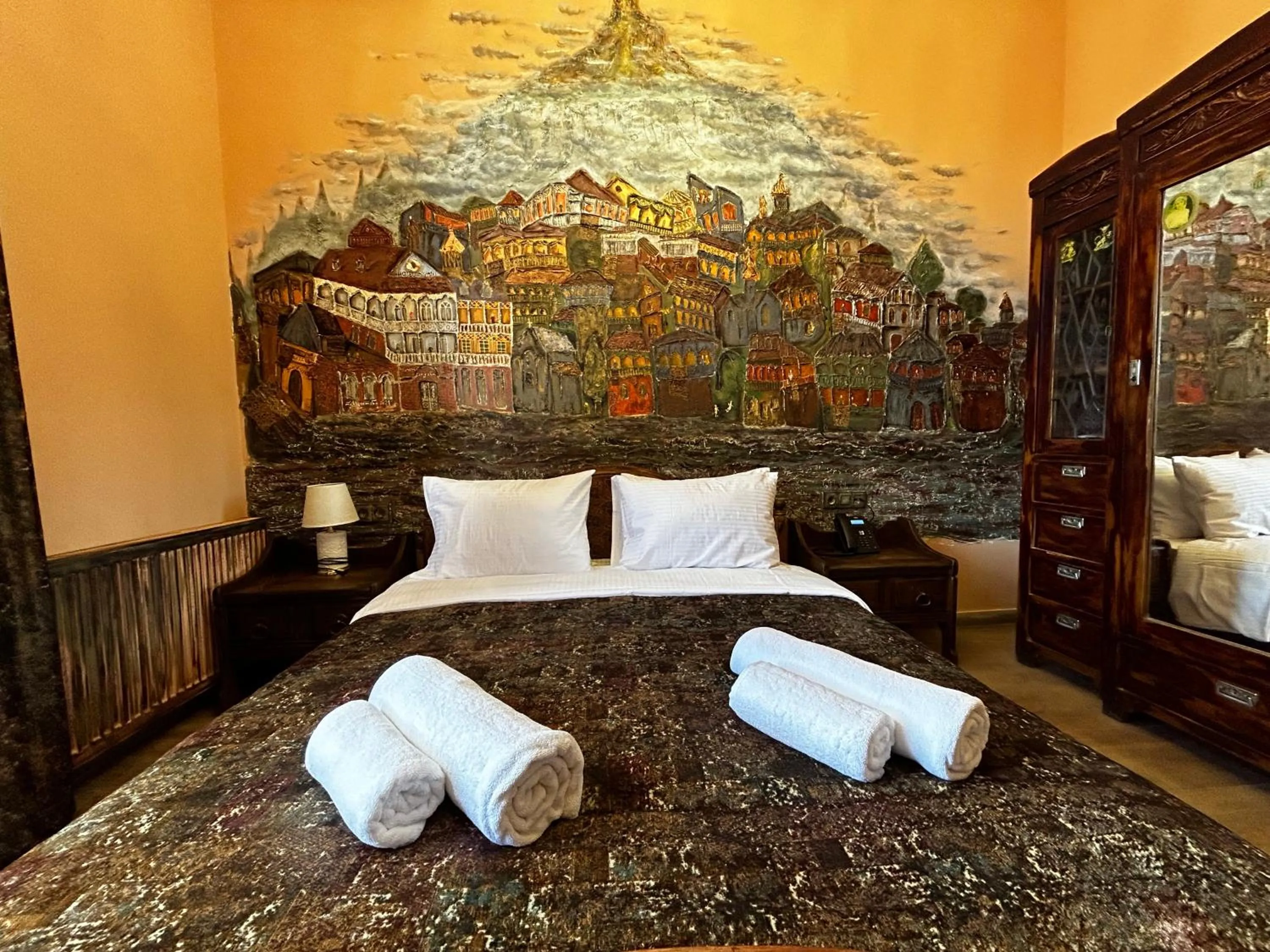 Bed in Hotel Zerta Old Tbilisi