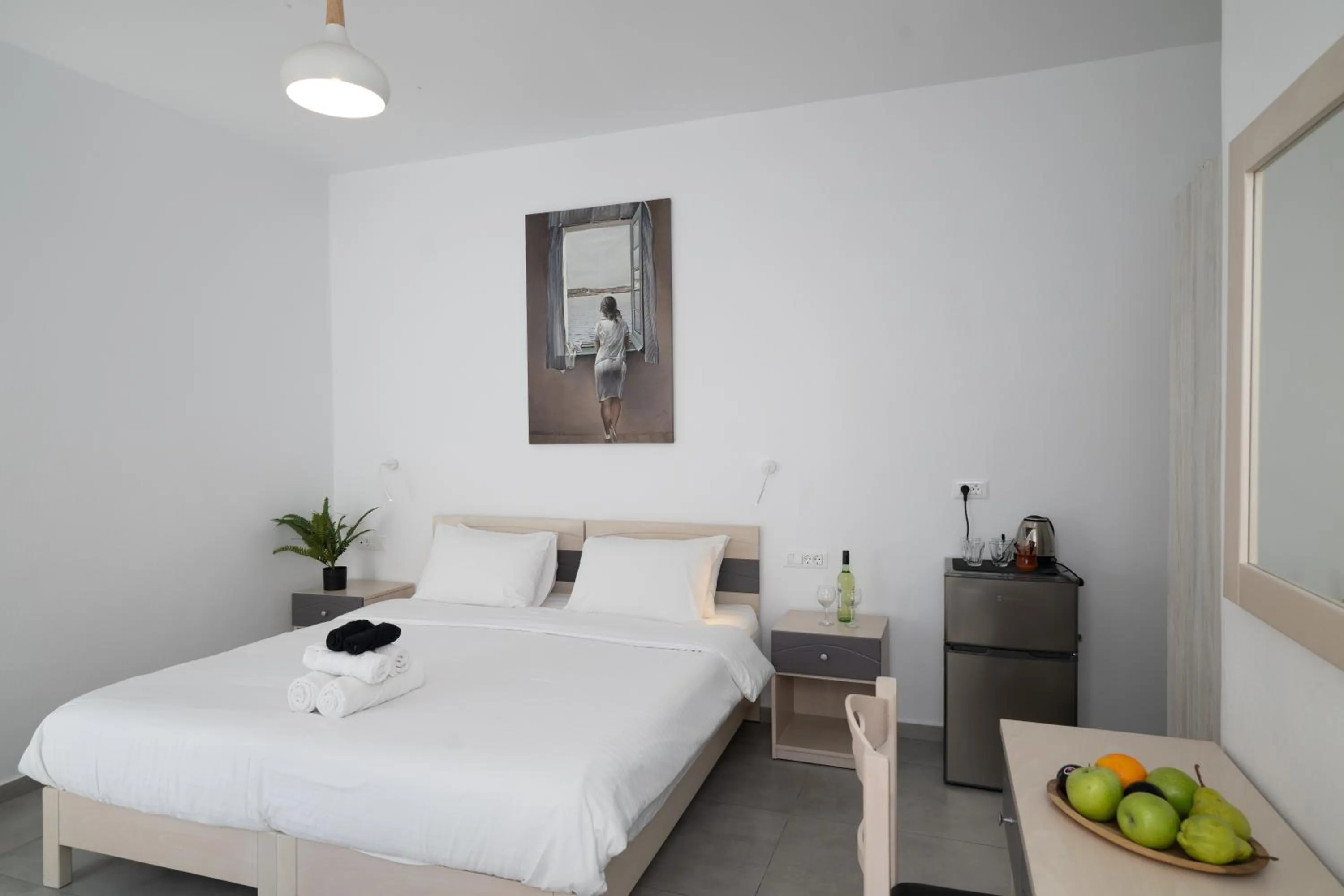 View (from property/room), Bed in Eleanna's Mykonos