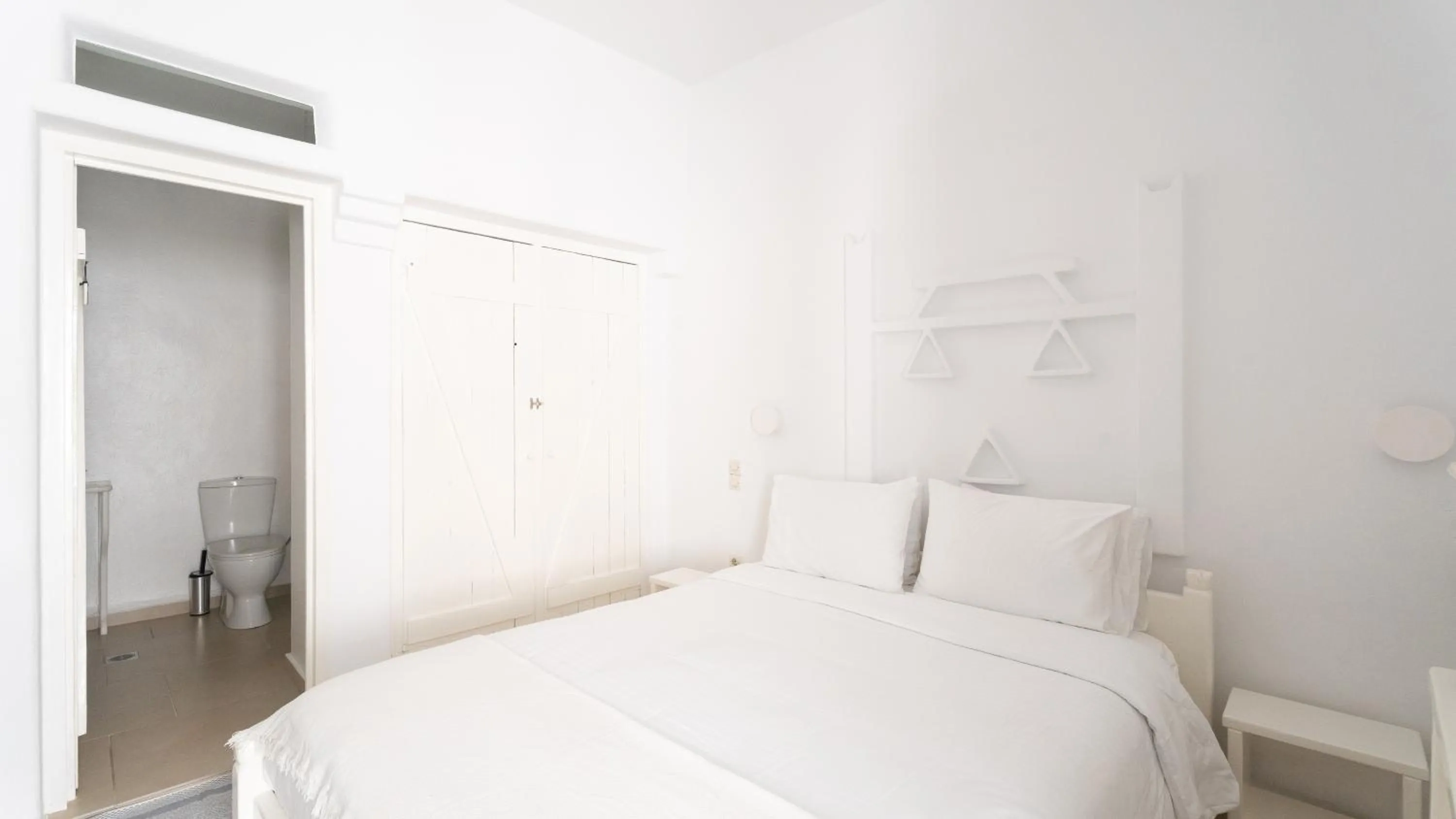 View (from property/room), Bed in Eleanna's Mykonos