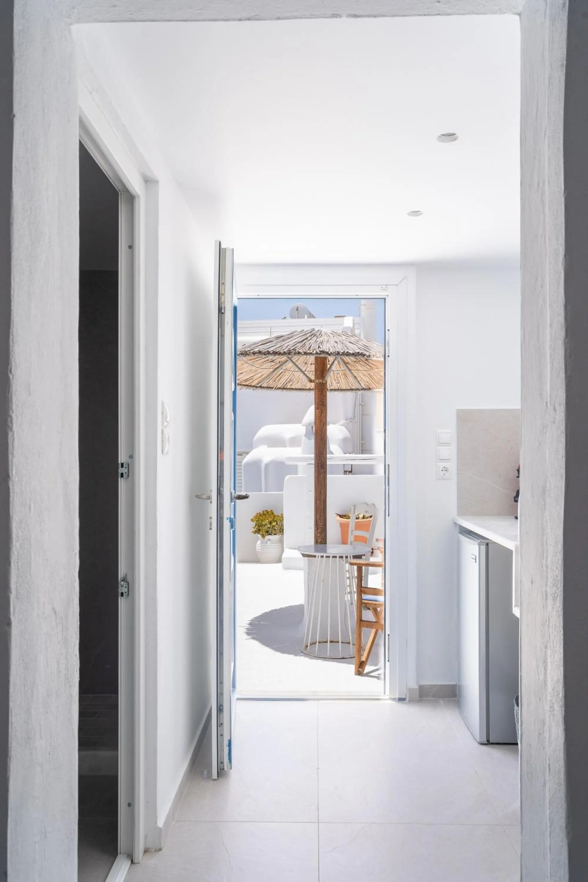 View (from property/room), Bed in Eleanna's Mykonos