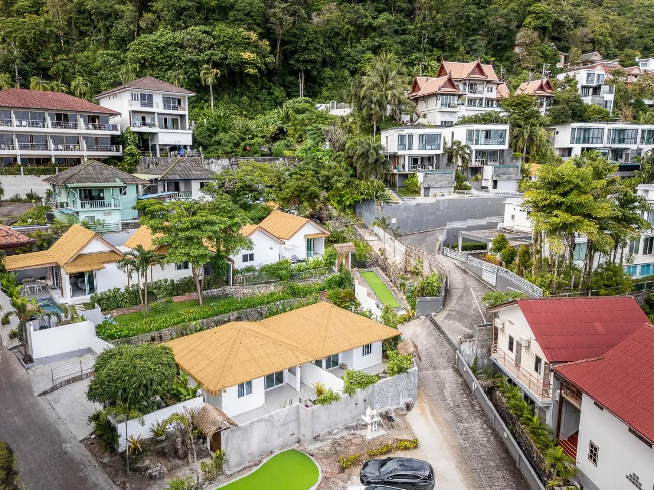 Bird's eye view in Baan Saint-Tropez Seaview Villas Kata Beach