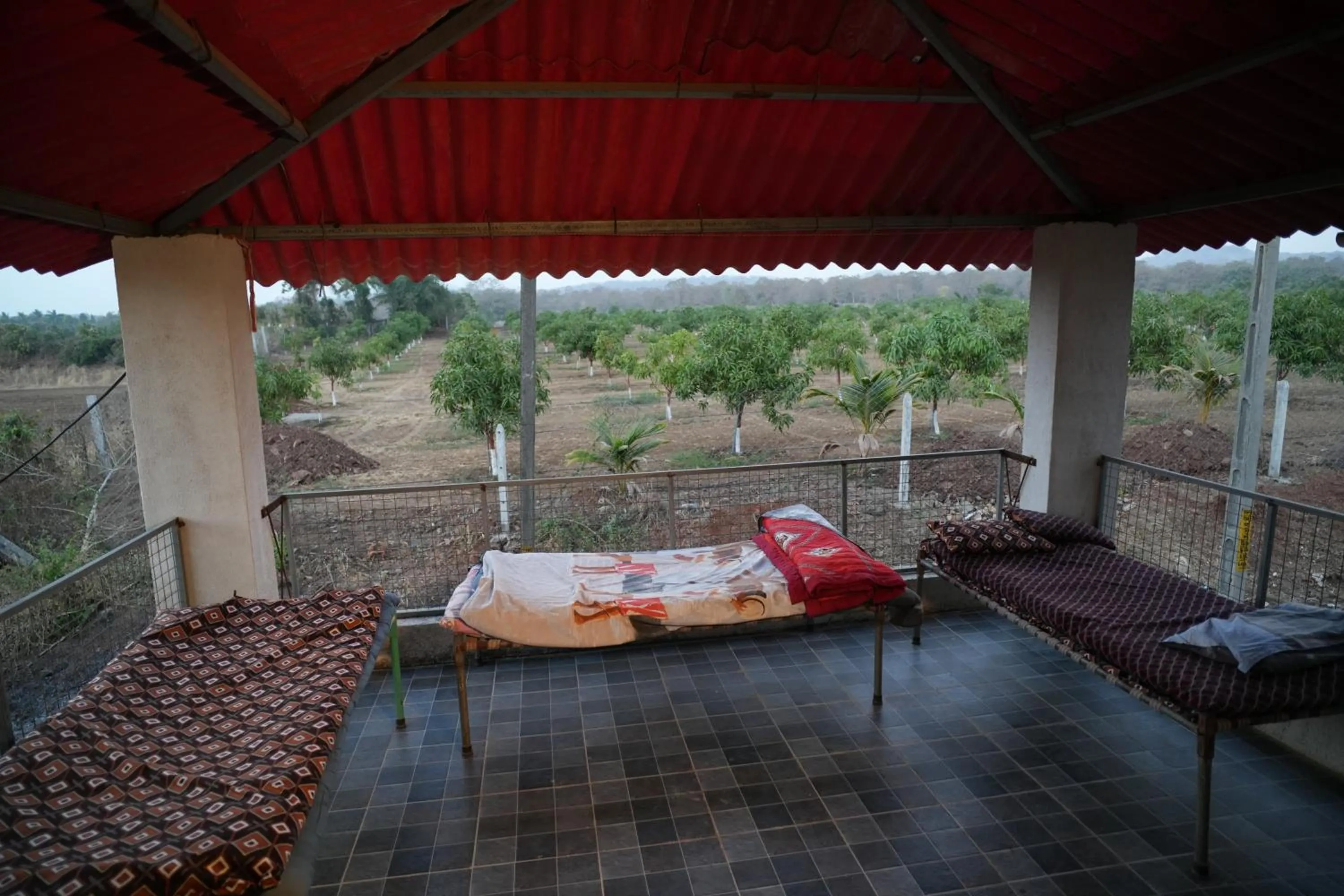 Balcony/Terrace, Bed in Gokul farm house