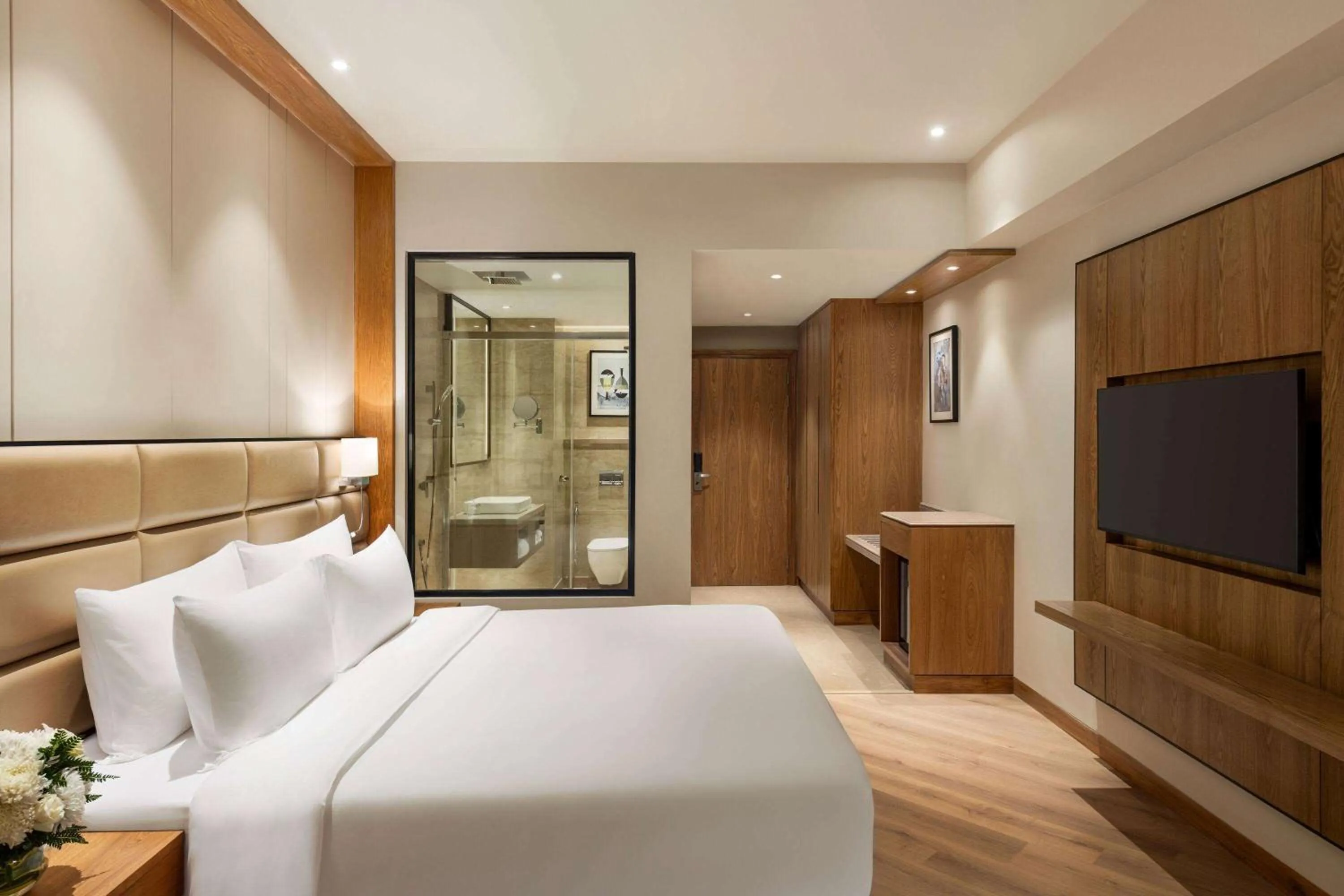 Bed in Ramada Encore by Wyndham Amritsar Airport