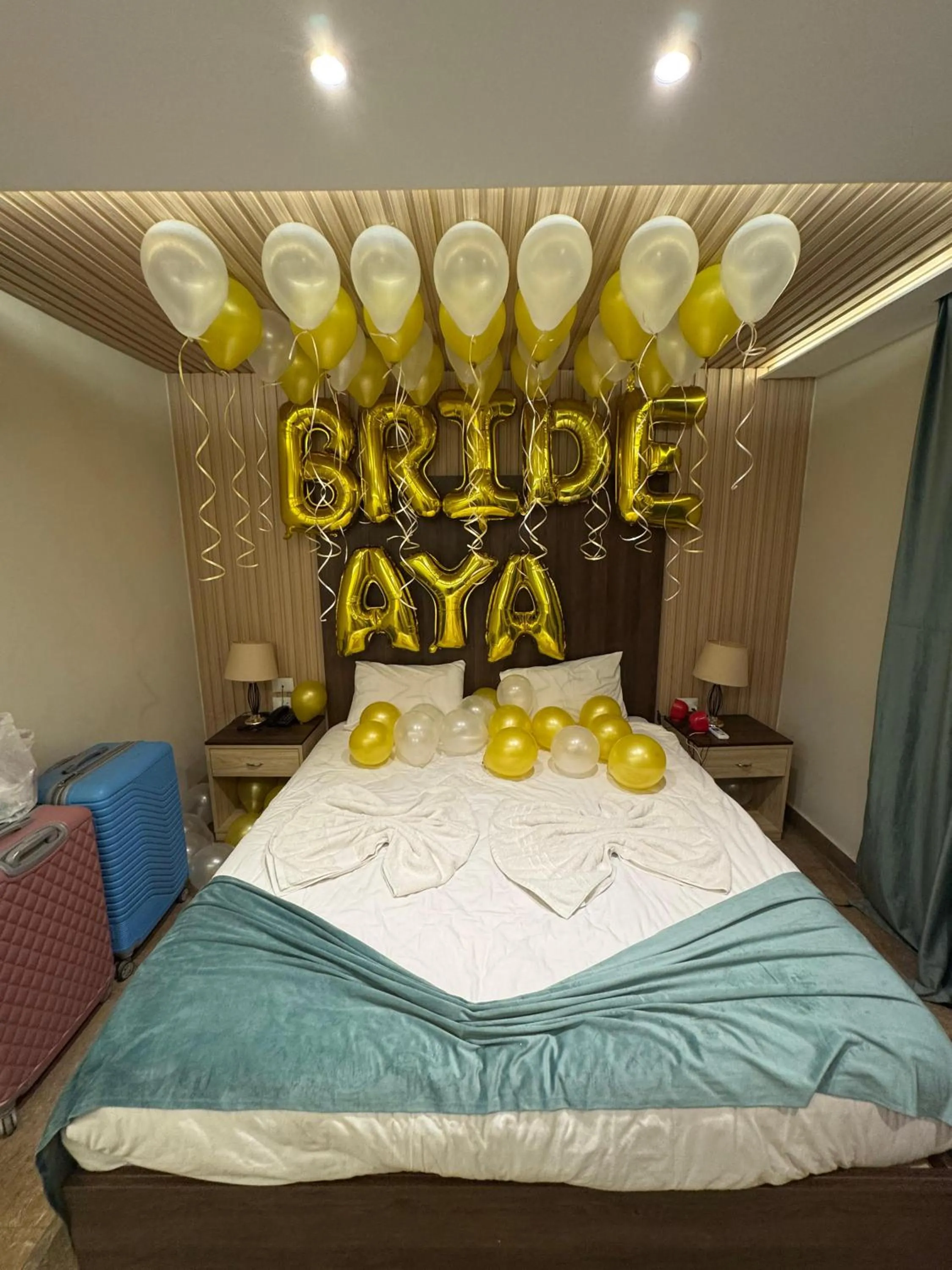 Decorative detail, Bed in Blue Pyramids Eyes Hotel