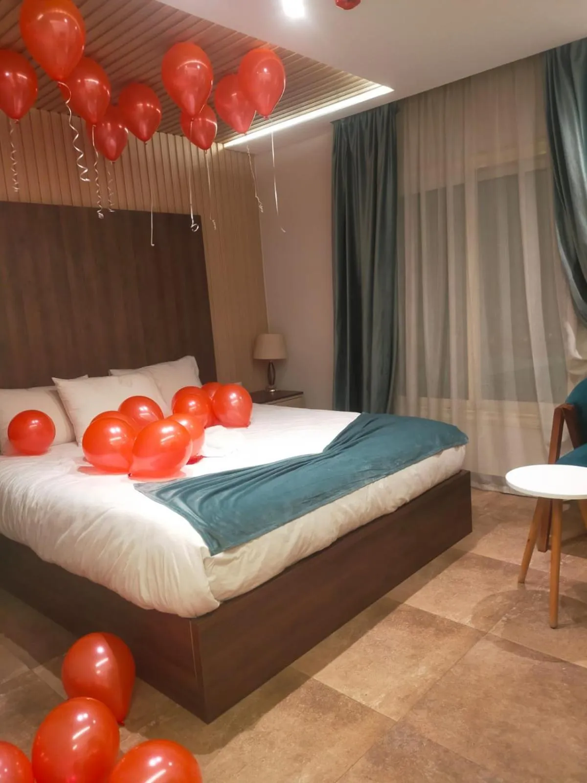 Decorative detail, Bed in Blue Pyramids Eyes Hotel