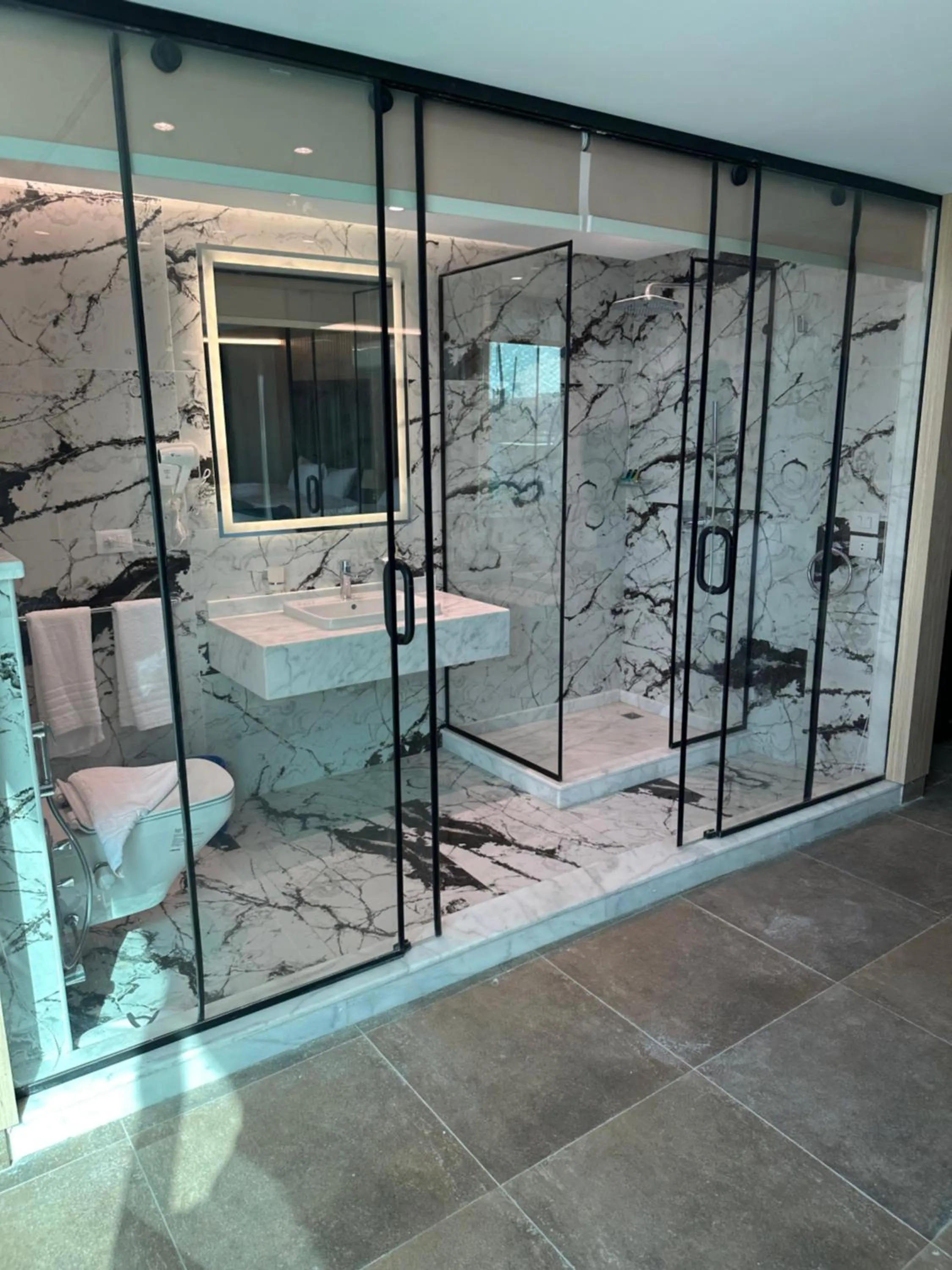 Shower in Blue Pyramids Eyes Hotel