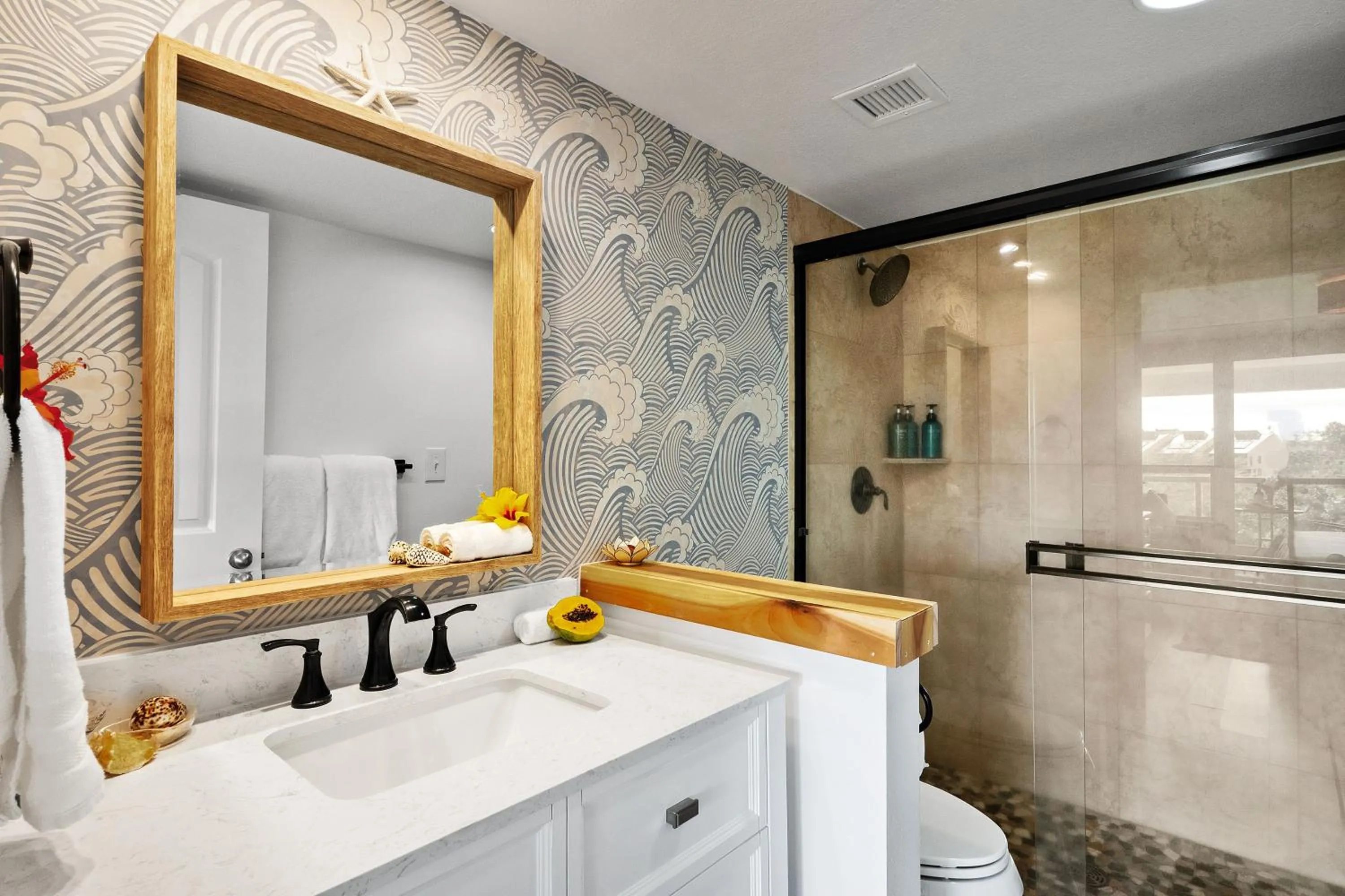 Bathroom in Steps to Beach Shops and Dining with Beautiful Views