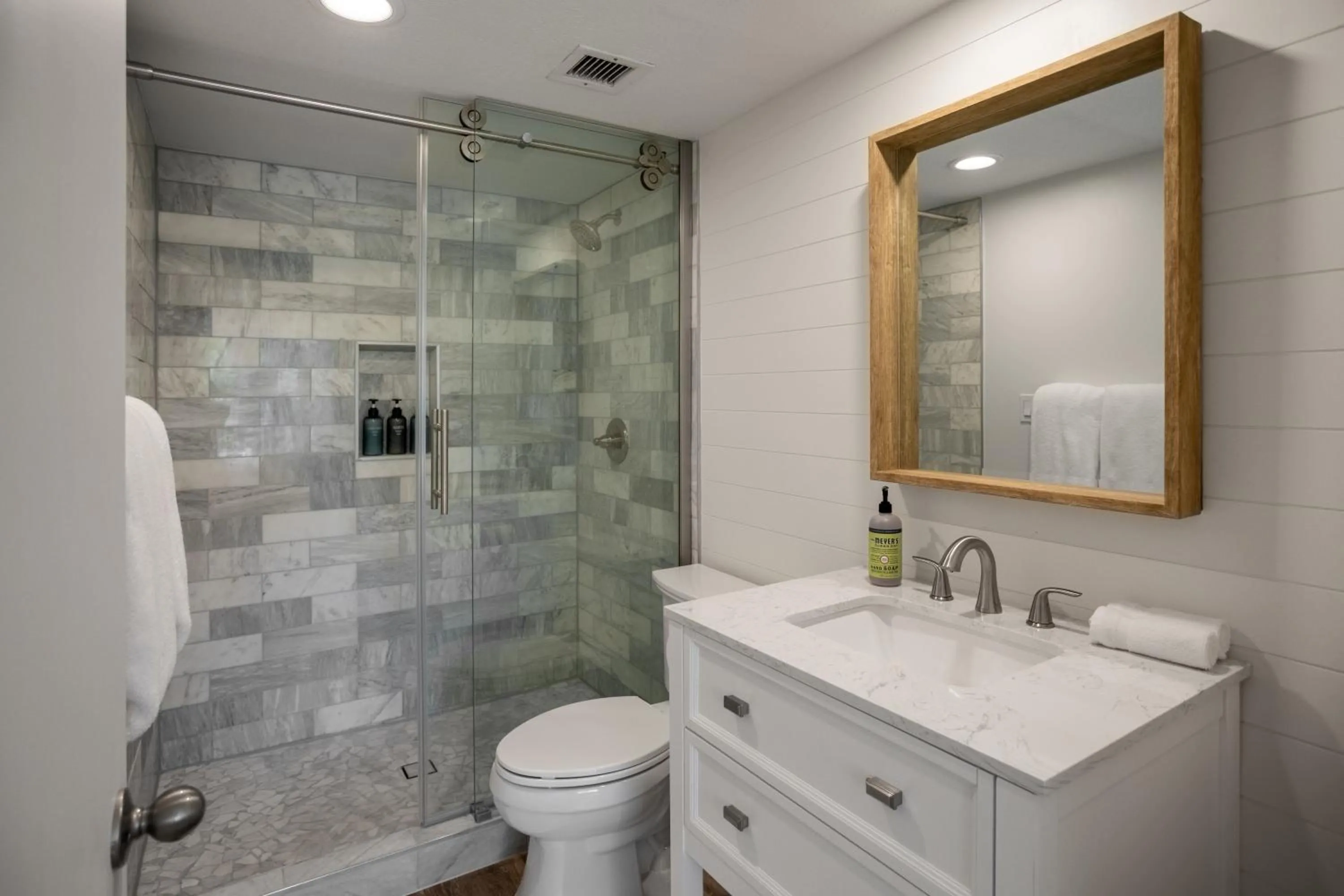 Shower in Walk to Beach from this Renovated Studio with King Bed and Resort-Level Amenities