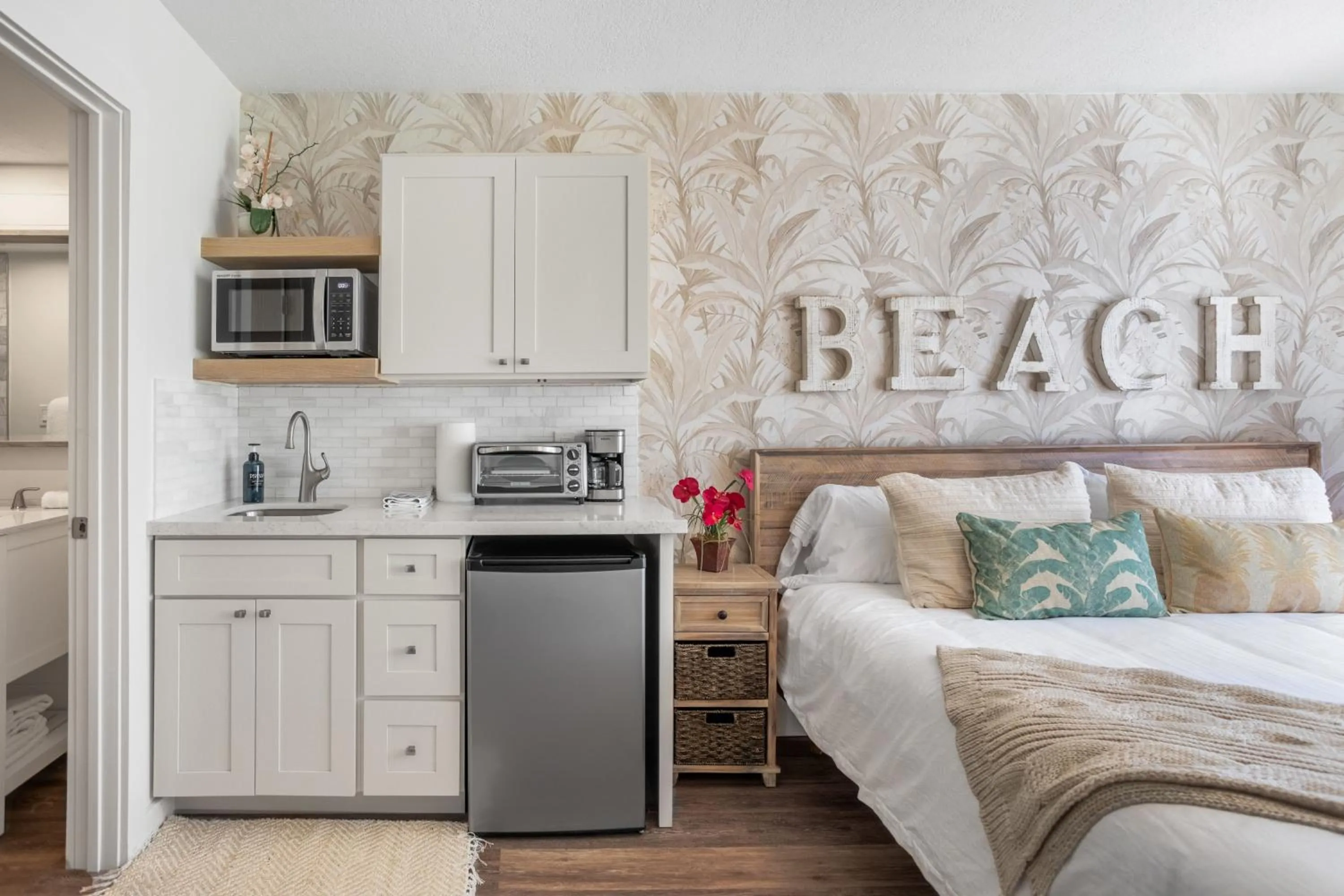 Bed in Walk to Beach from this Renovated Studio with King Bed and Resort-Level Amenities