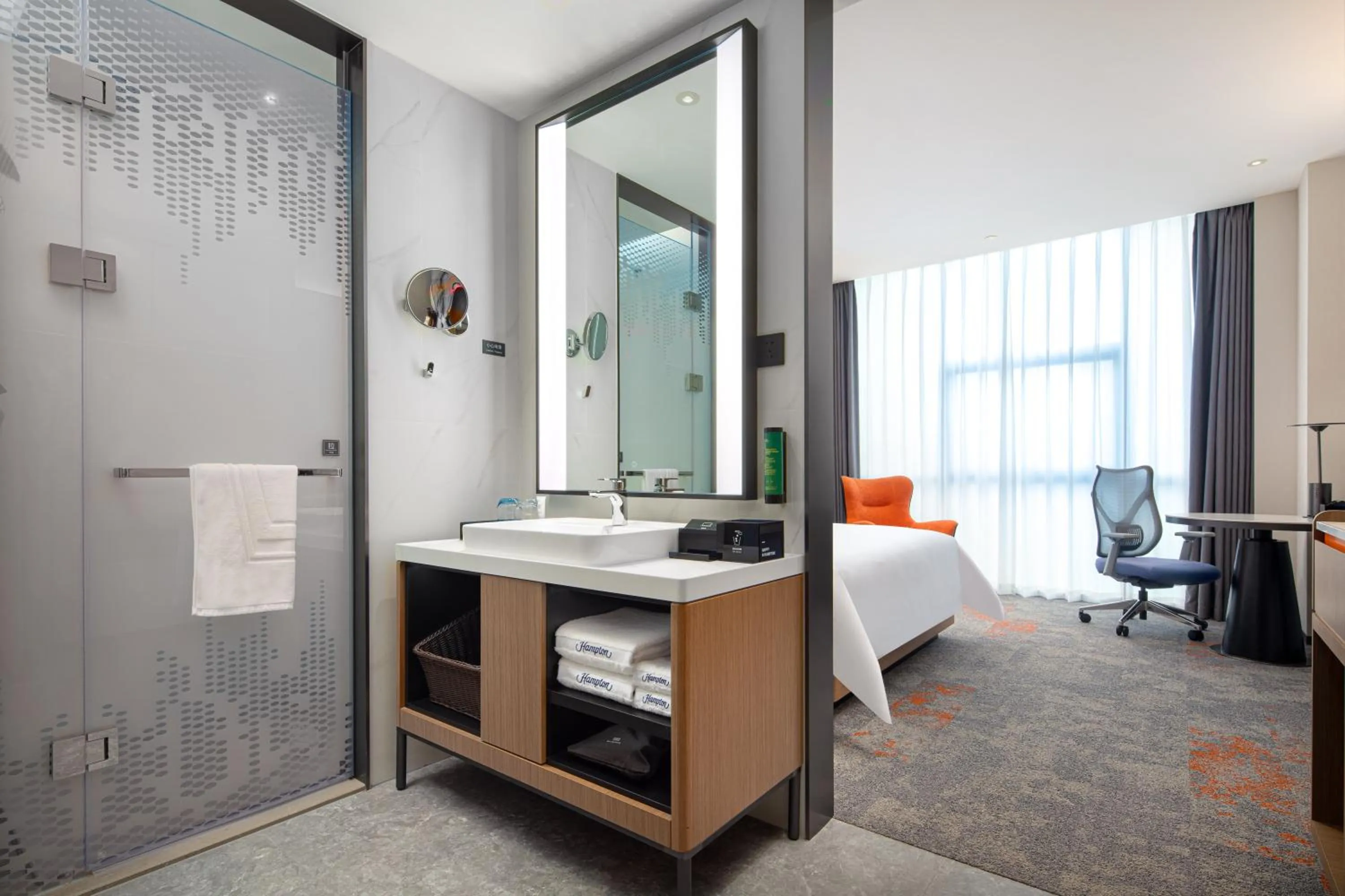 Bed in 广州新塘站希尔顿欢朋酒店