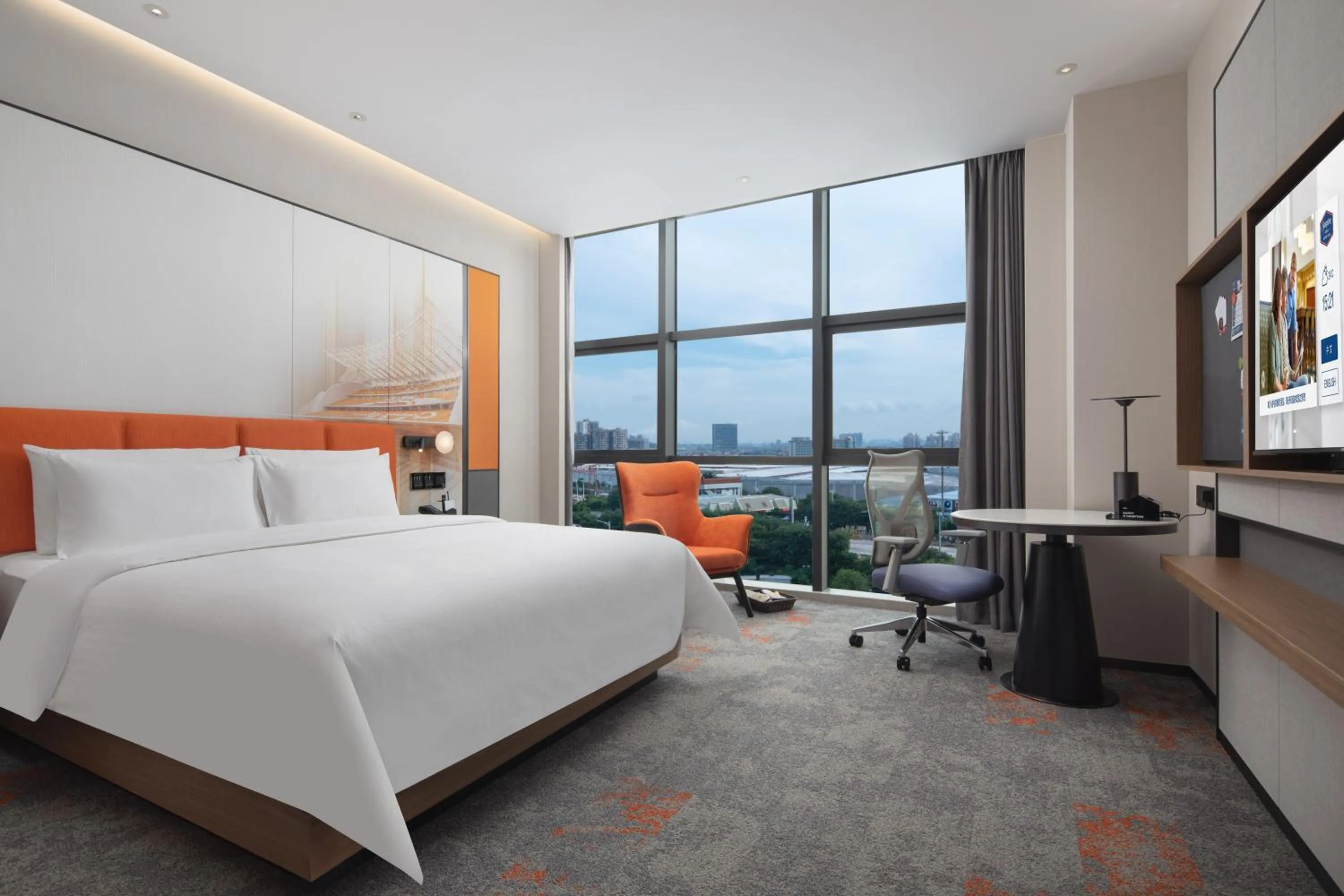 Bed in 广州新塘站希尔顿欢朋酒店