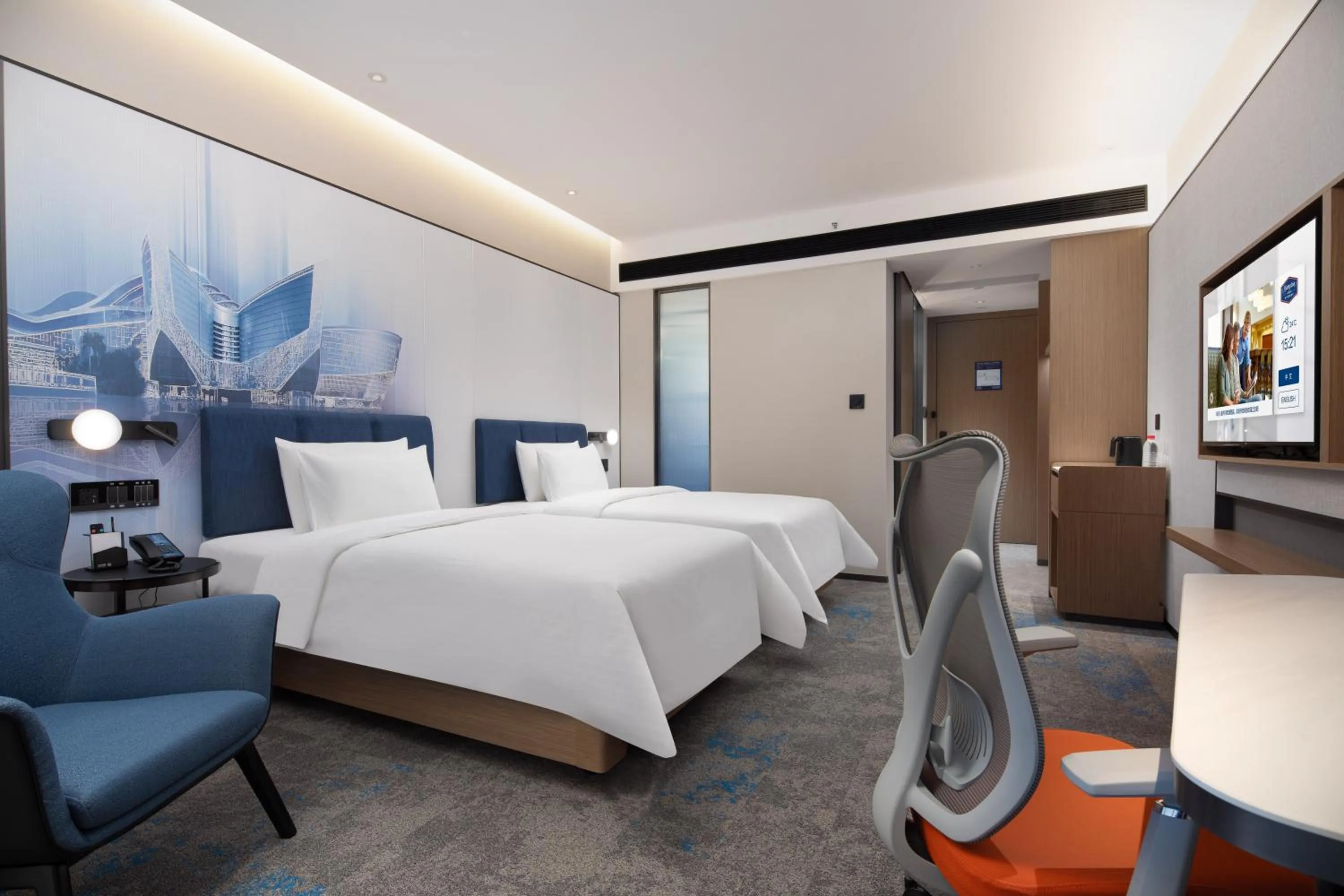 Bed in 广州新塘站希尔顿欢朋酒店