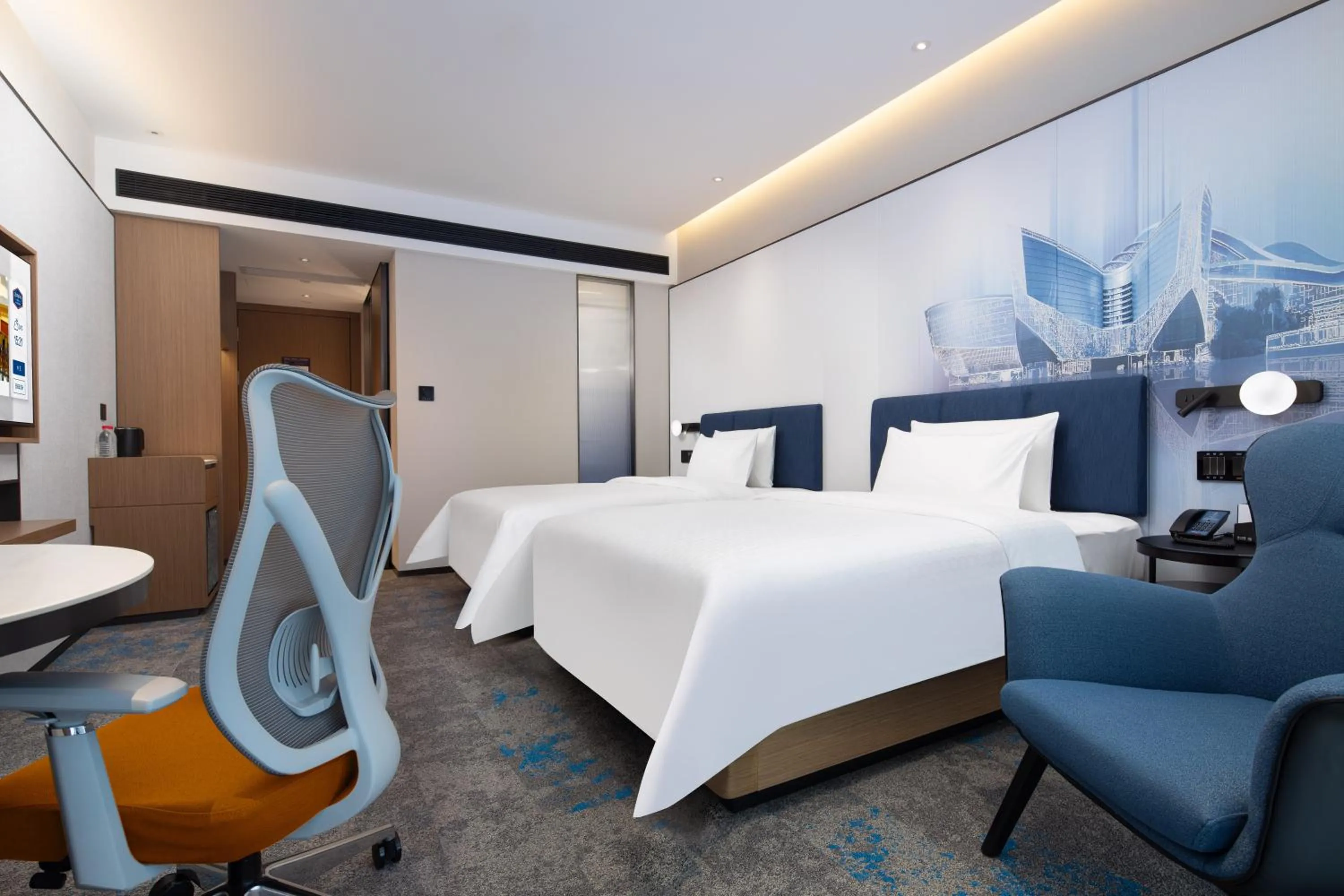 Bed in 广州新塘站希尔顿欢朋酒店