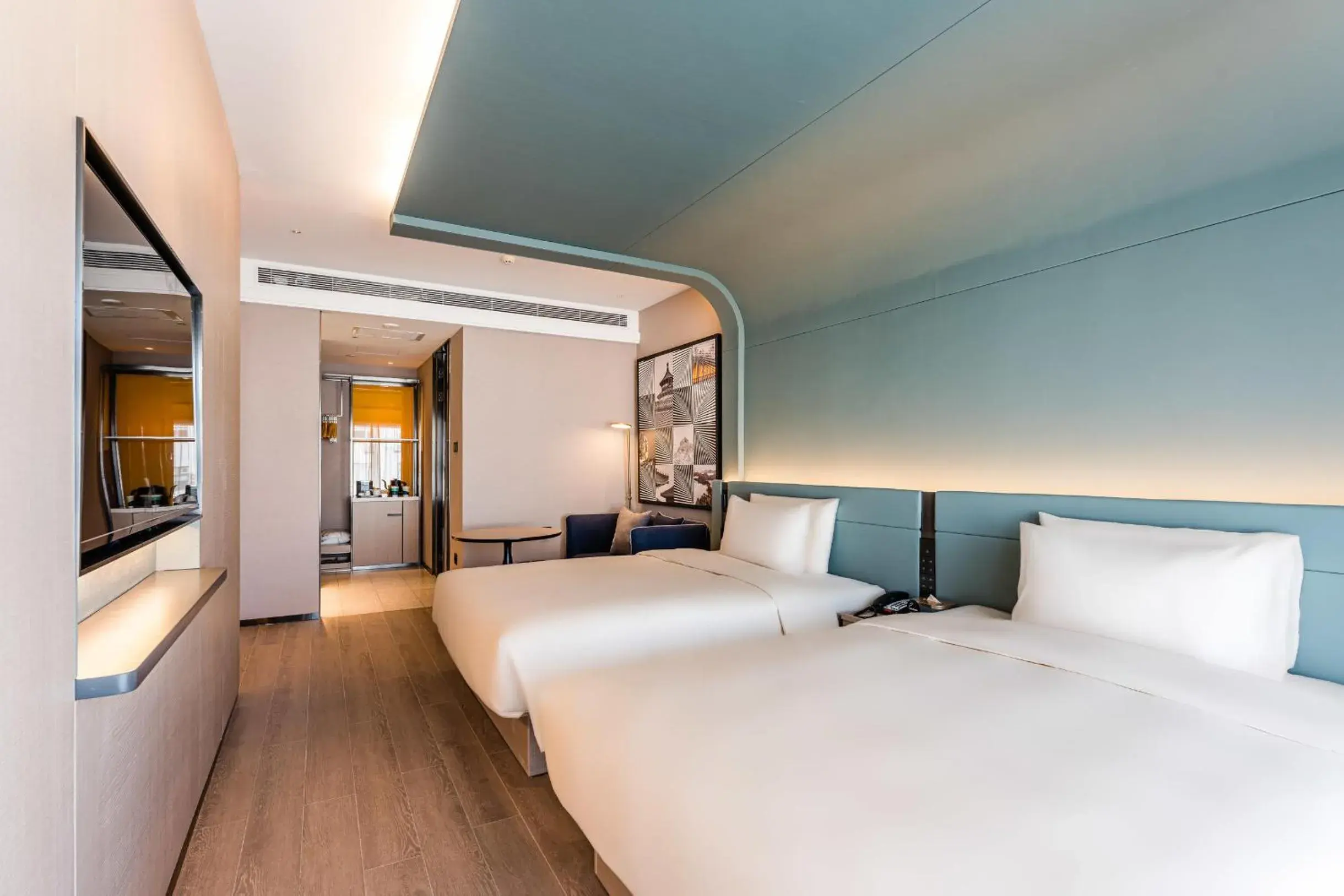 Bed in Atour S Hotel Beijing Shangdi Qinghe High Speed Railway Station Bed in Atour S Hotel Beijing Shangdi Qinghe High Speed Railway Station