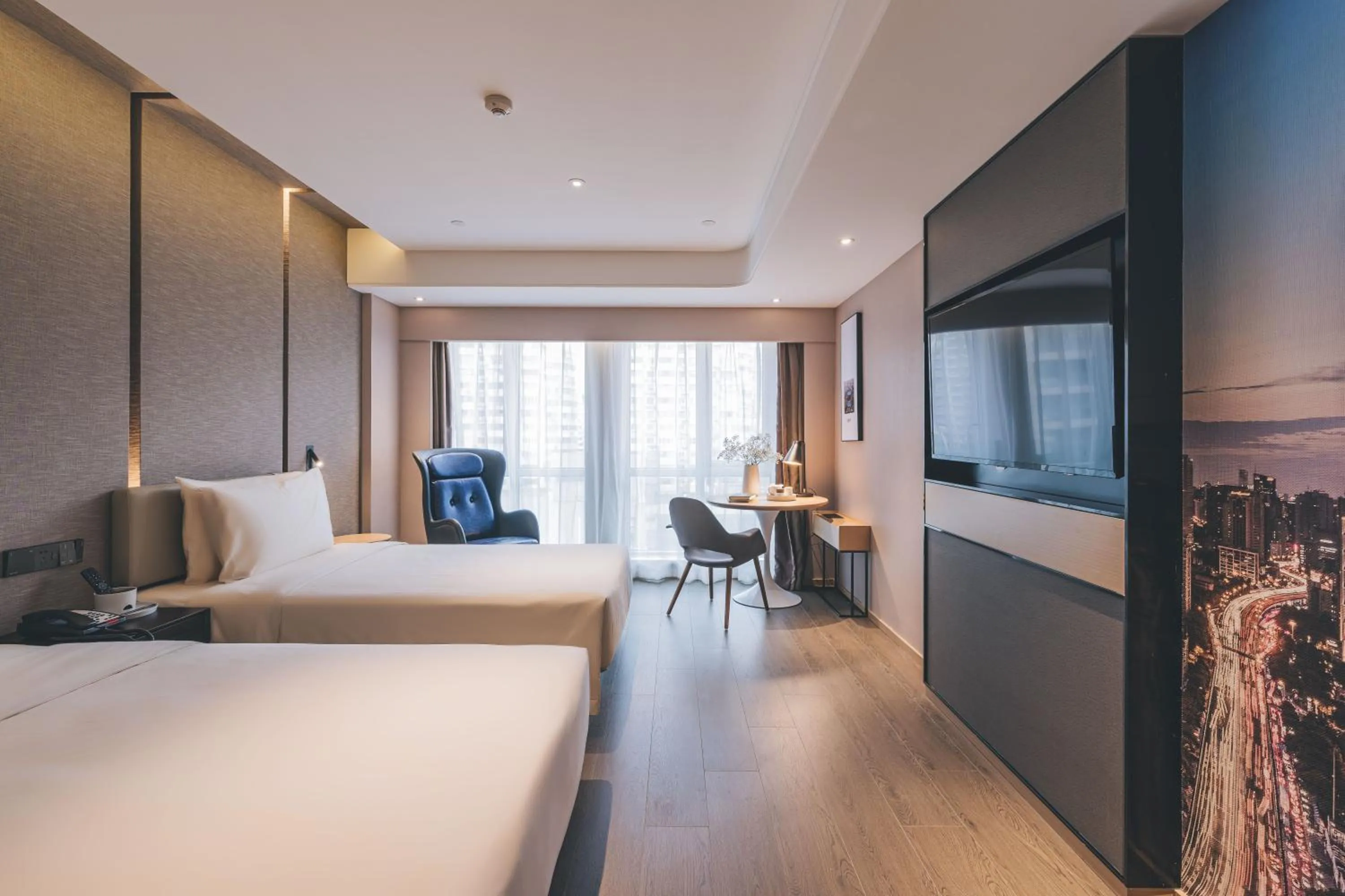 Bed in Atour S Hotel Shanghai Xujiahui Tianyaoqiao