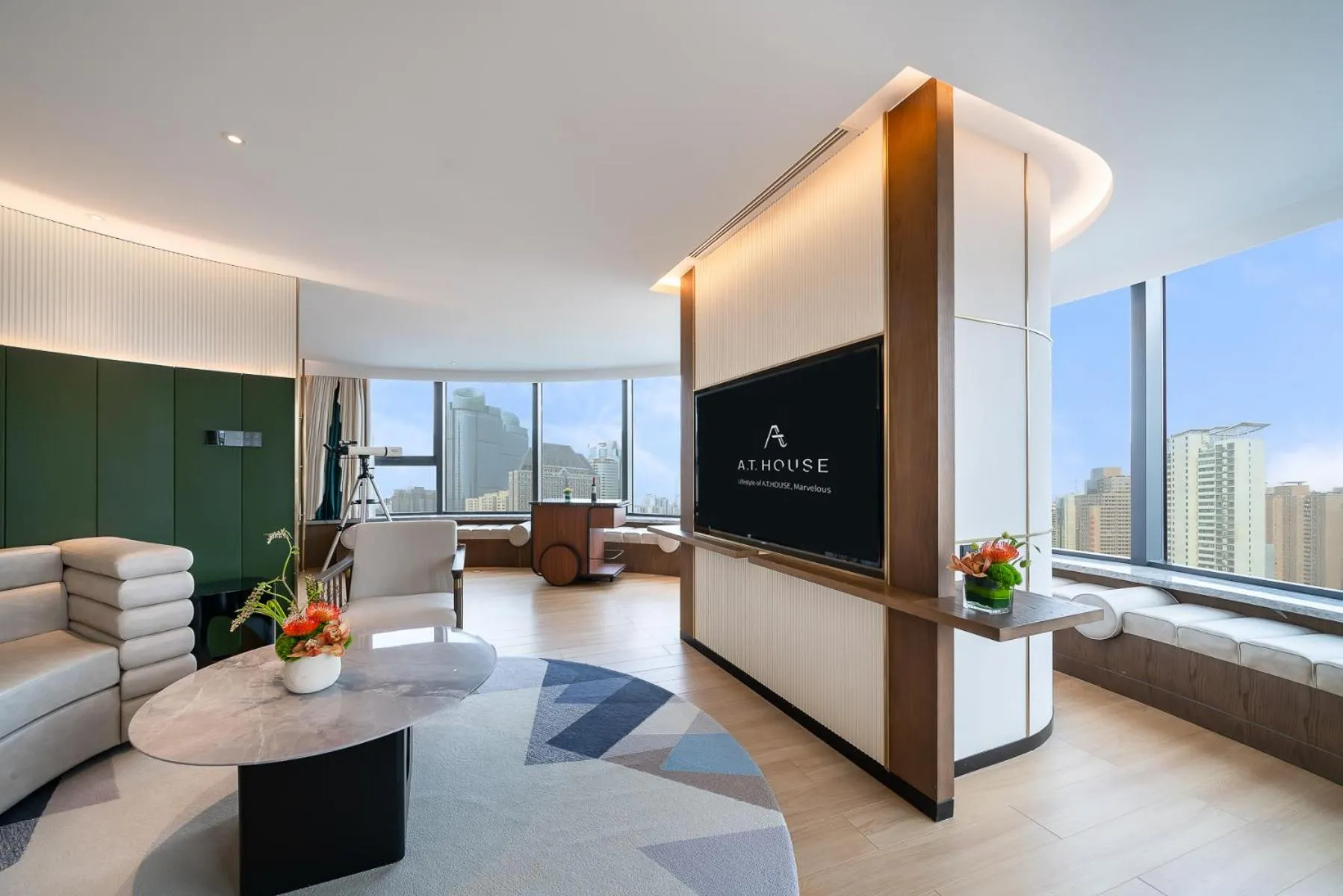 Living room in Atour Mansion Shanghai City Center-Free Laundry Service by butler-Free Night Snacks