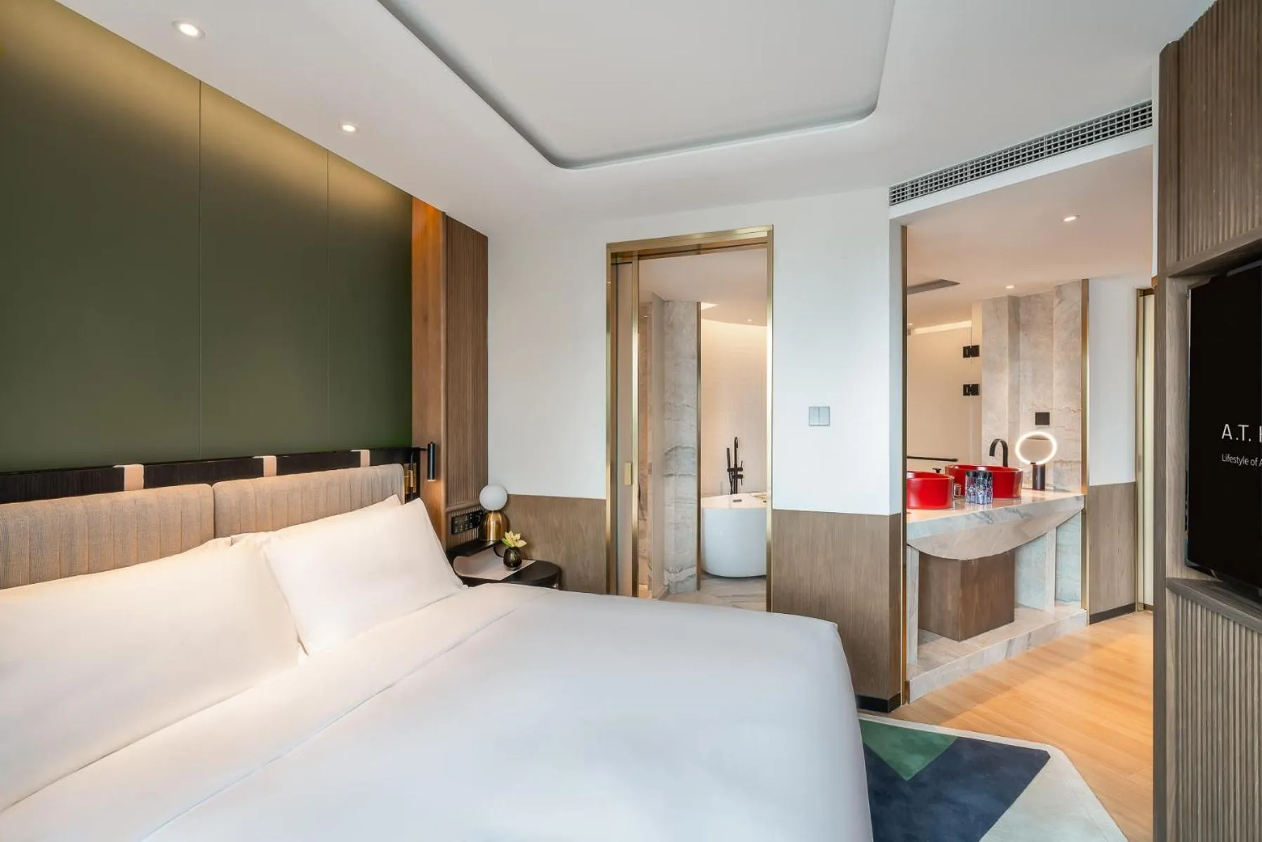 Bed in Atour Mansion Shanghai City Center-Free Laundry Service by butler-Free Night Snacks