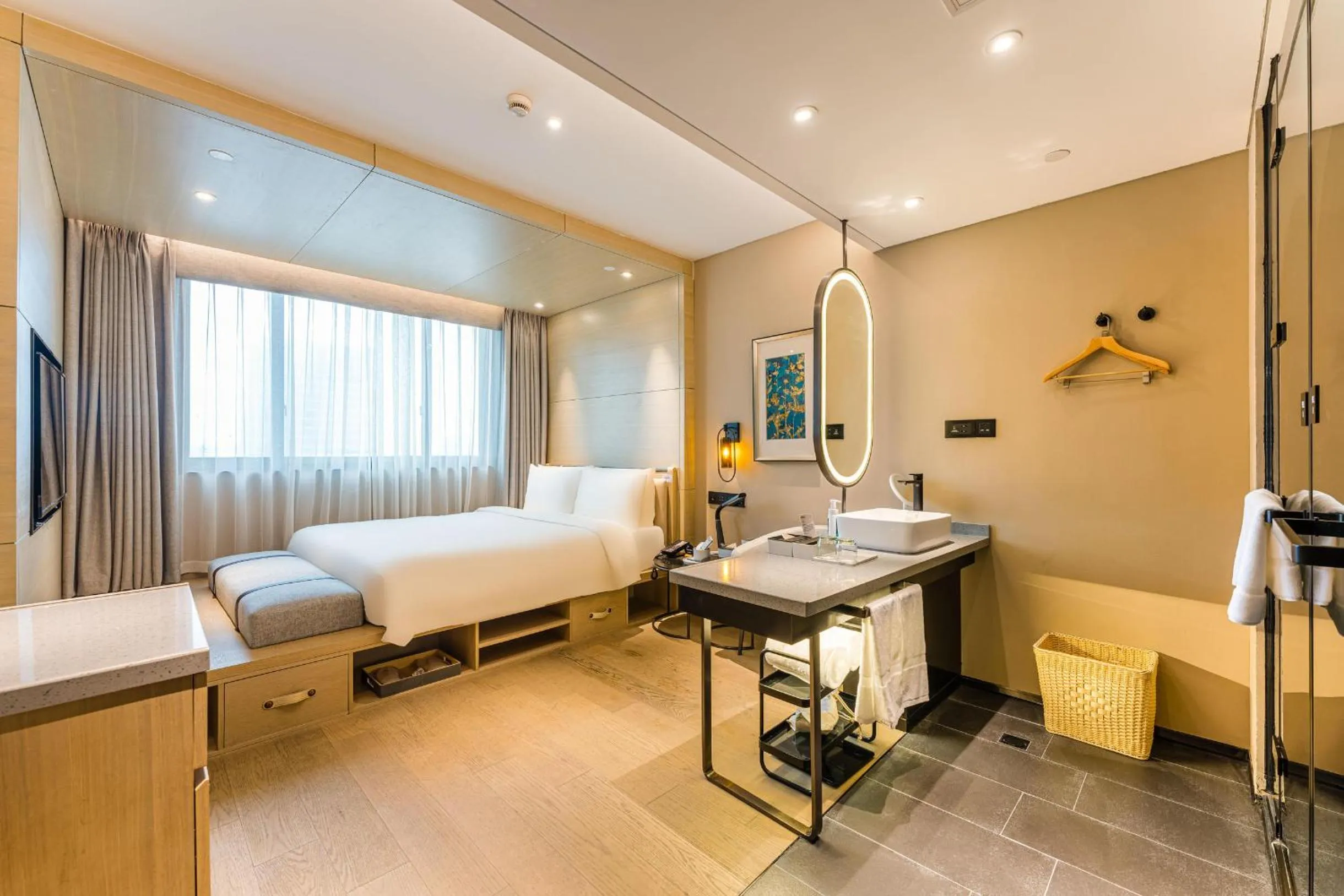 Bed in Atour X Hotel Shanghai Pudong Zhangjiang Park