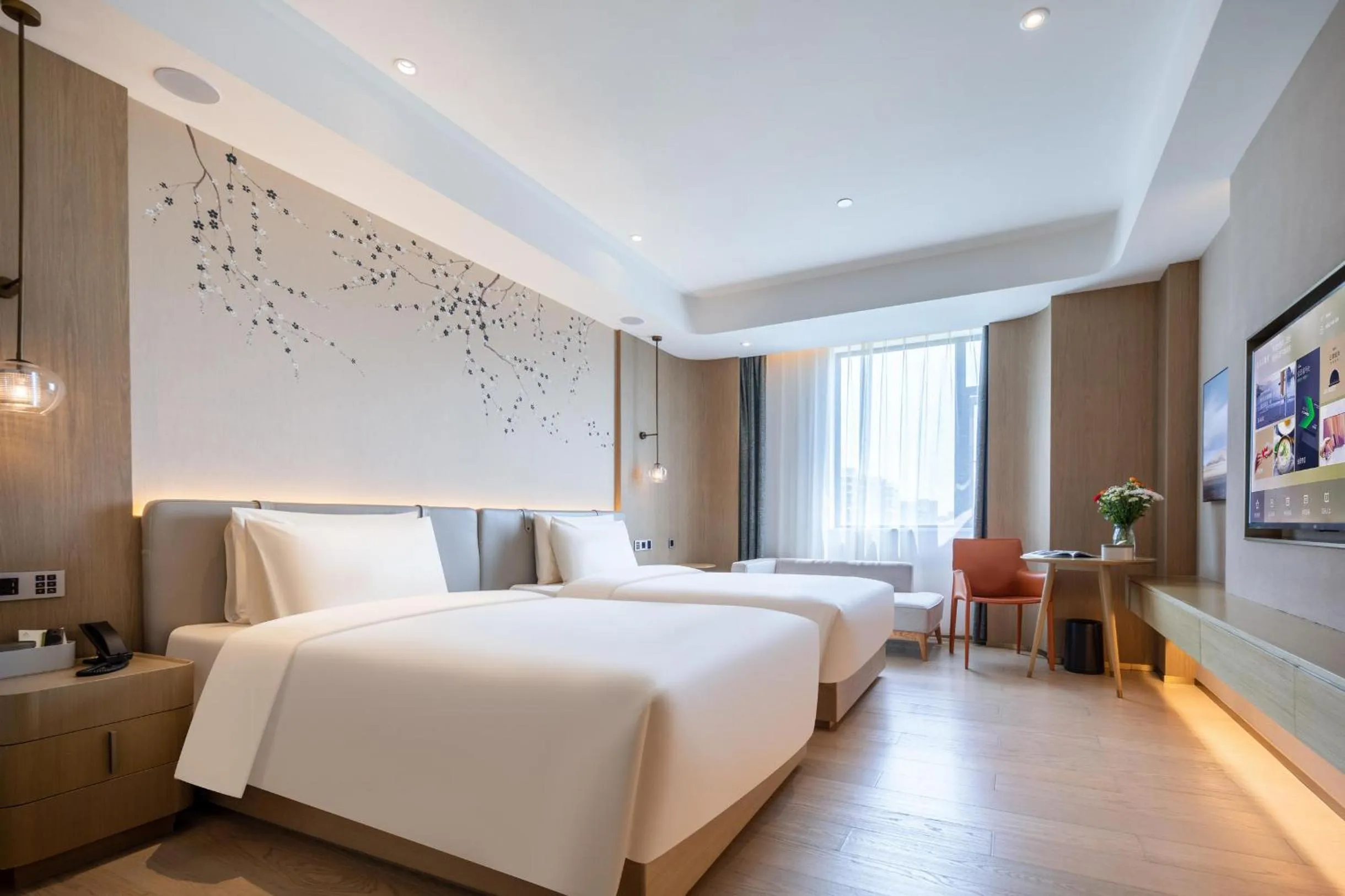 Bed in Atour X Hotel Shanghai Jinshan Wanda Plaza City Beach