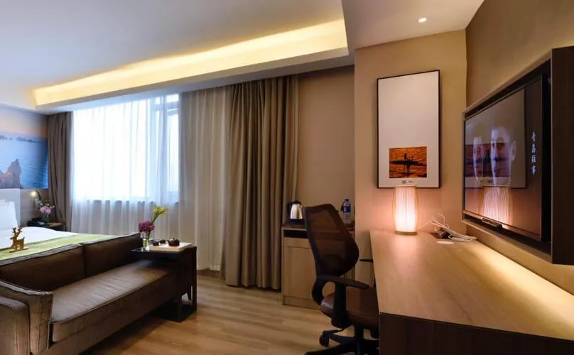 Bed in Atour Hotel Dalian Zhongshan Square