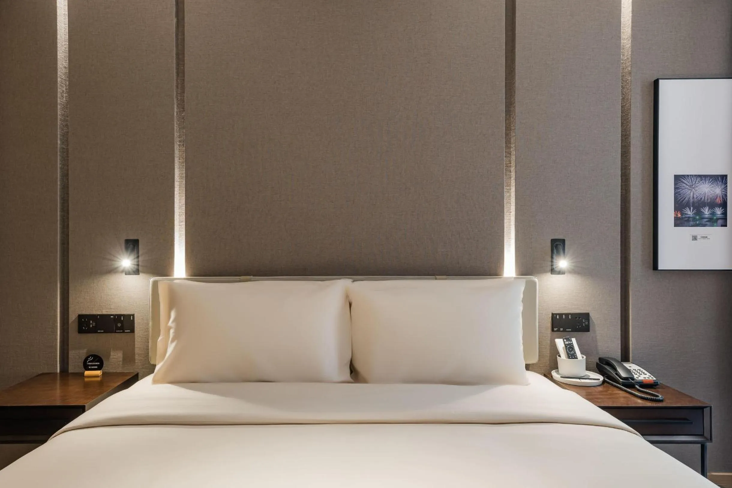 Bed in Atour Hotel Ningbo Yinzhou Impression City