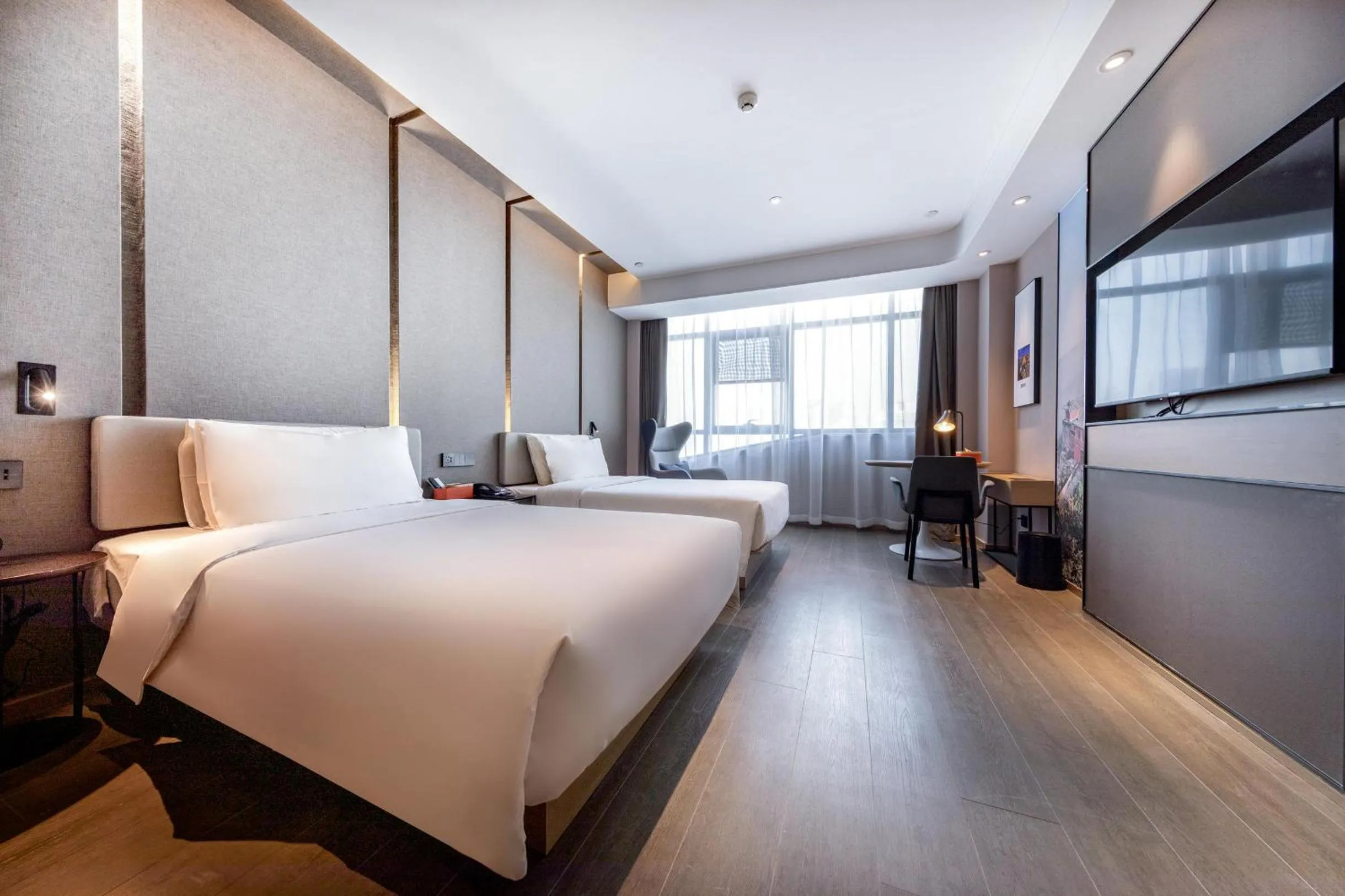 Bed in Atour Hotel Taian Taishan Internation Convention and Exhibition Center