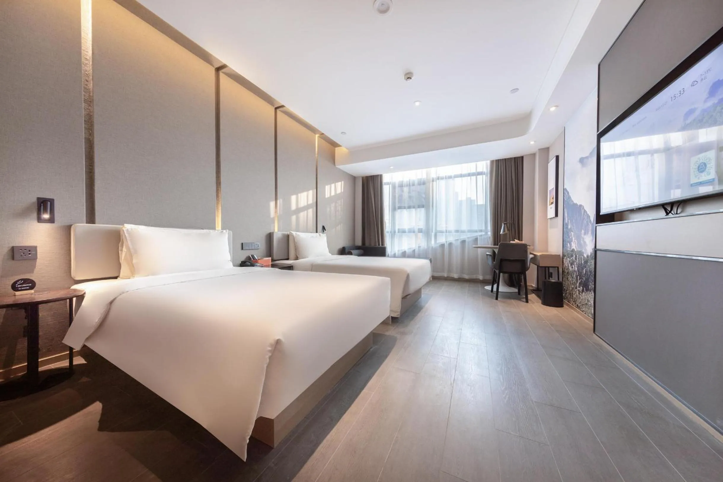 Bed in Atour Hotel Taian Taishan Internation Convention and Exhibition Center