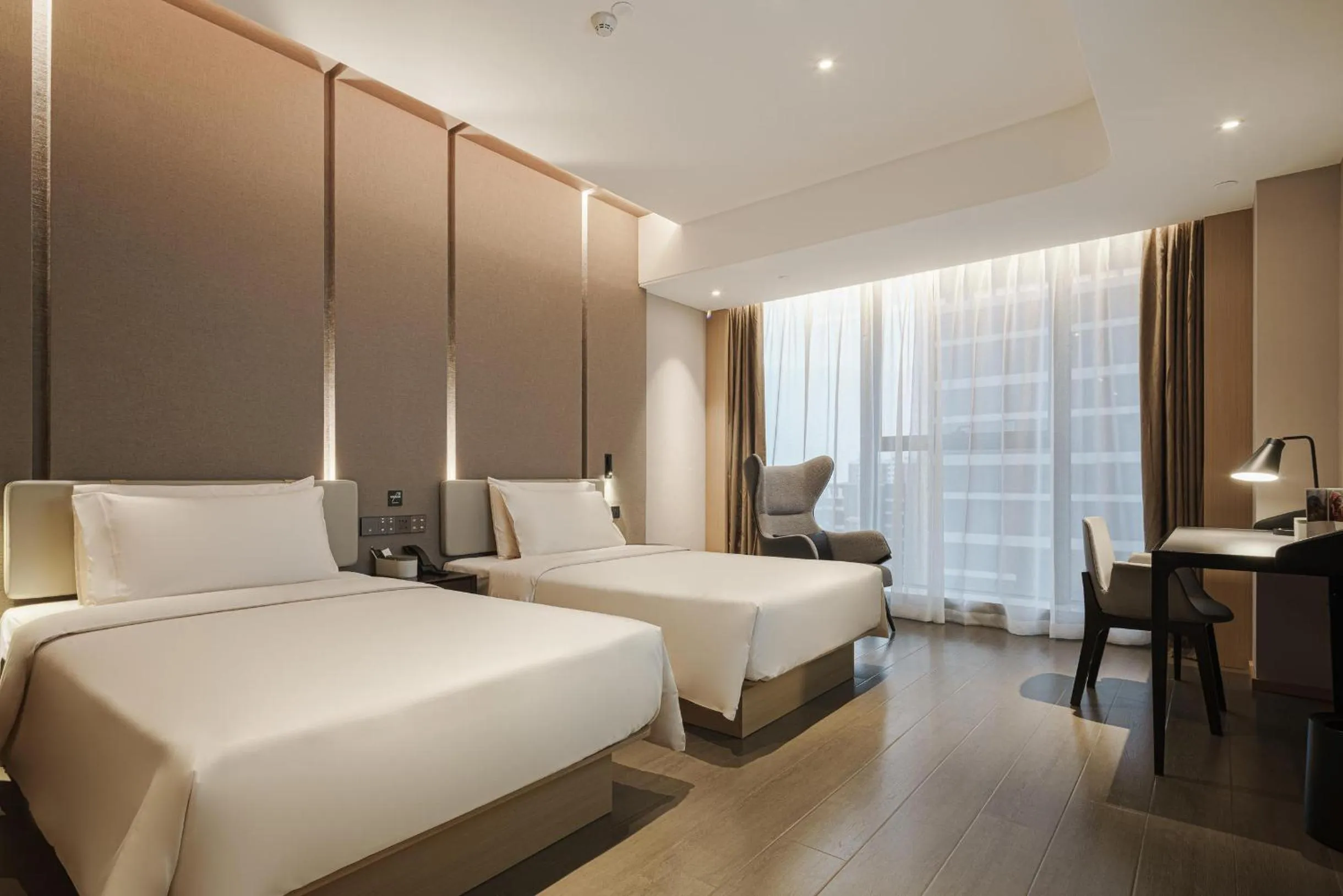 Bed in Atour Hotel Taian Taishan Scenic Area Pangu Tiandi