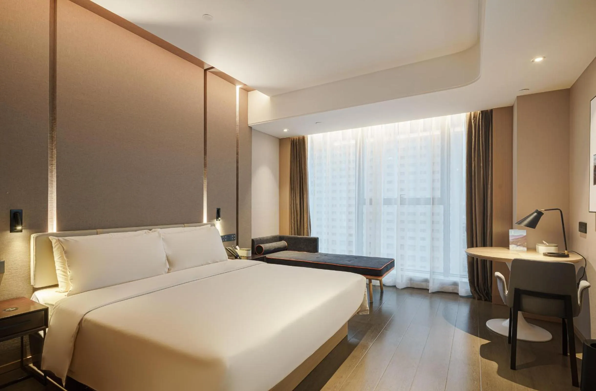 Bed in Atour Hotel Taian Taishan Scenic Area Pangu Tiandi