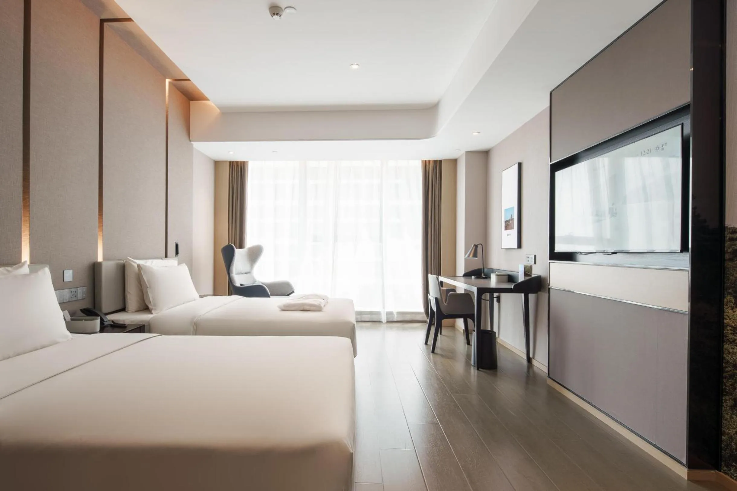 Bed in Atour Hotel Taian Taishan Scenic Area Pangu Tiandi