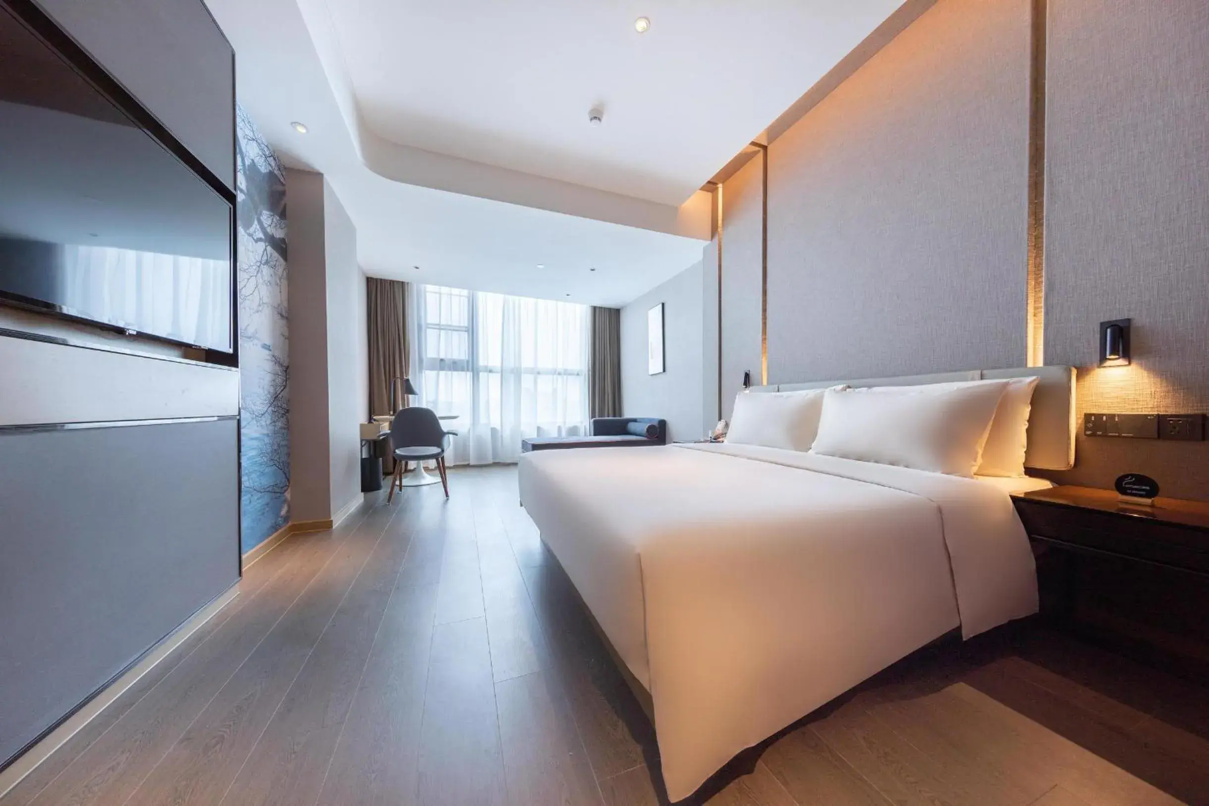 Bed in Atour Hotel Shenzhen Fuhai International Convention and Exhibition Center Bed in Atour Hotel Shenzhen Fuhai International Convention and Exhibition Center