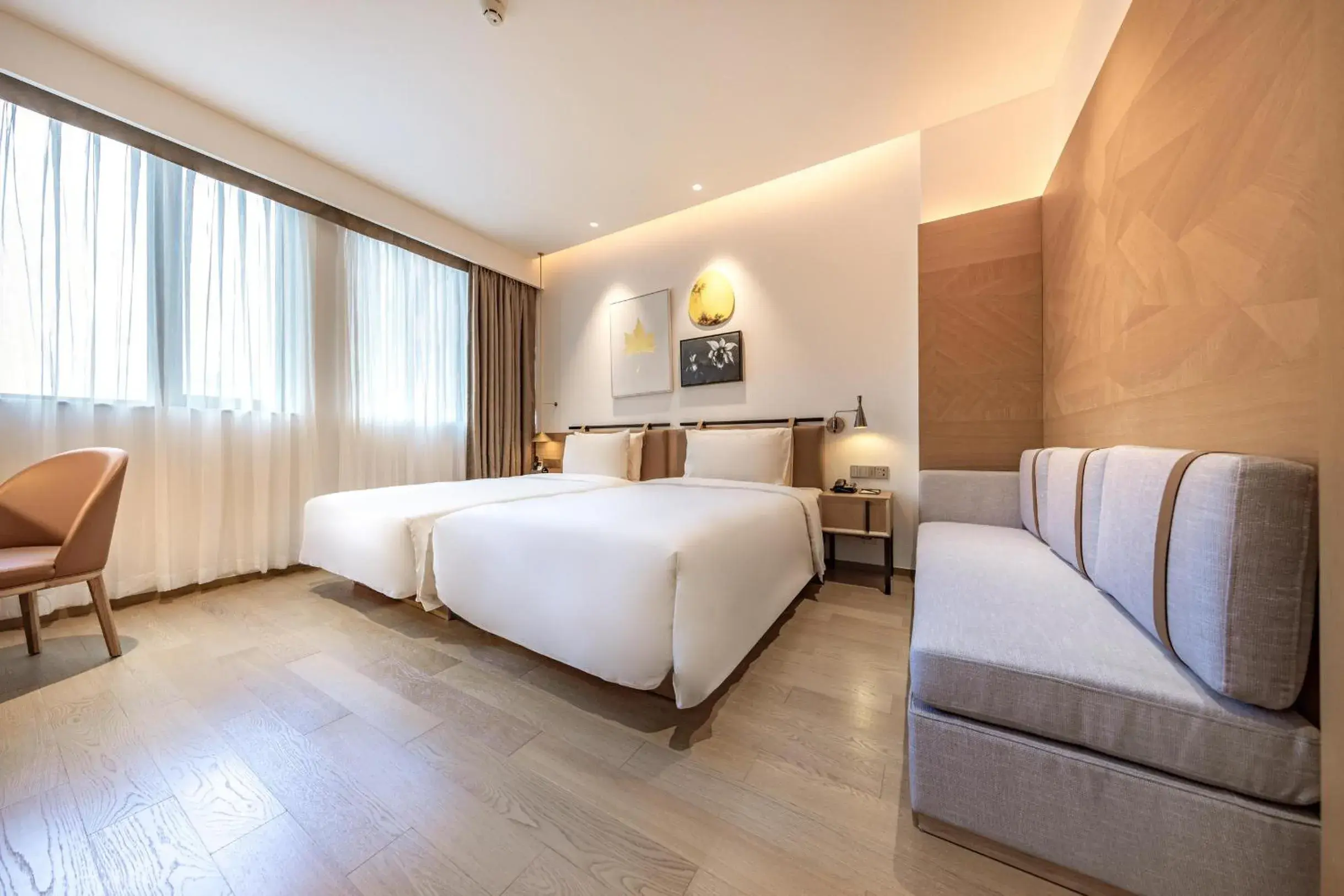 Bed in Atour Hotel Shenzhen Nanshan Vanke Yuncheng Bed in Atour Hotel Shenzhen Nanshan Vanke Yuncheng