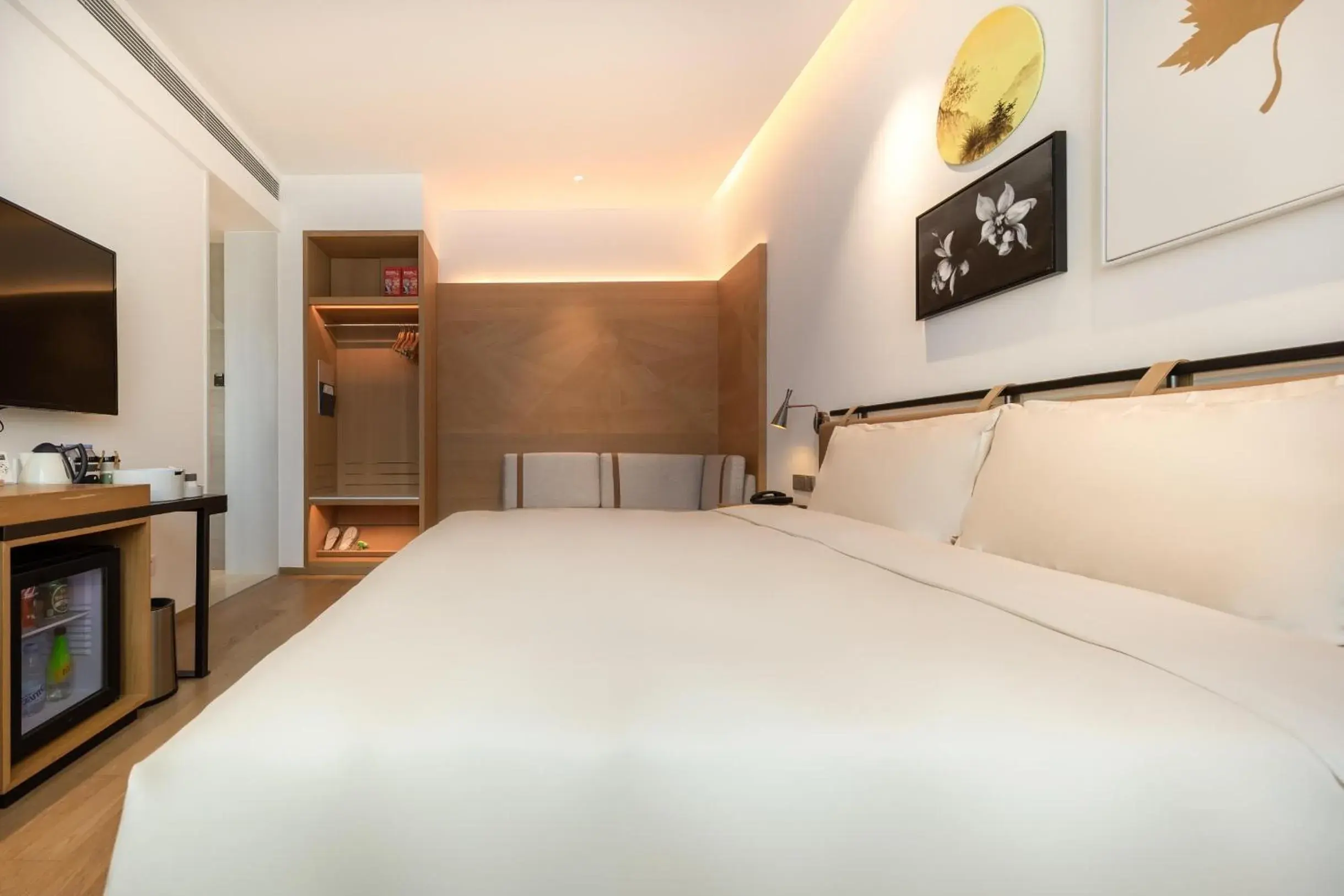 Bed in Atour Hotel Shenzhen Nanshan Vanke Yuncheng Bed in Atour Hotel Shenzhen Nanshan Vanke Yuncheng