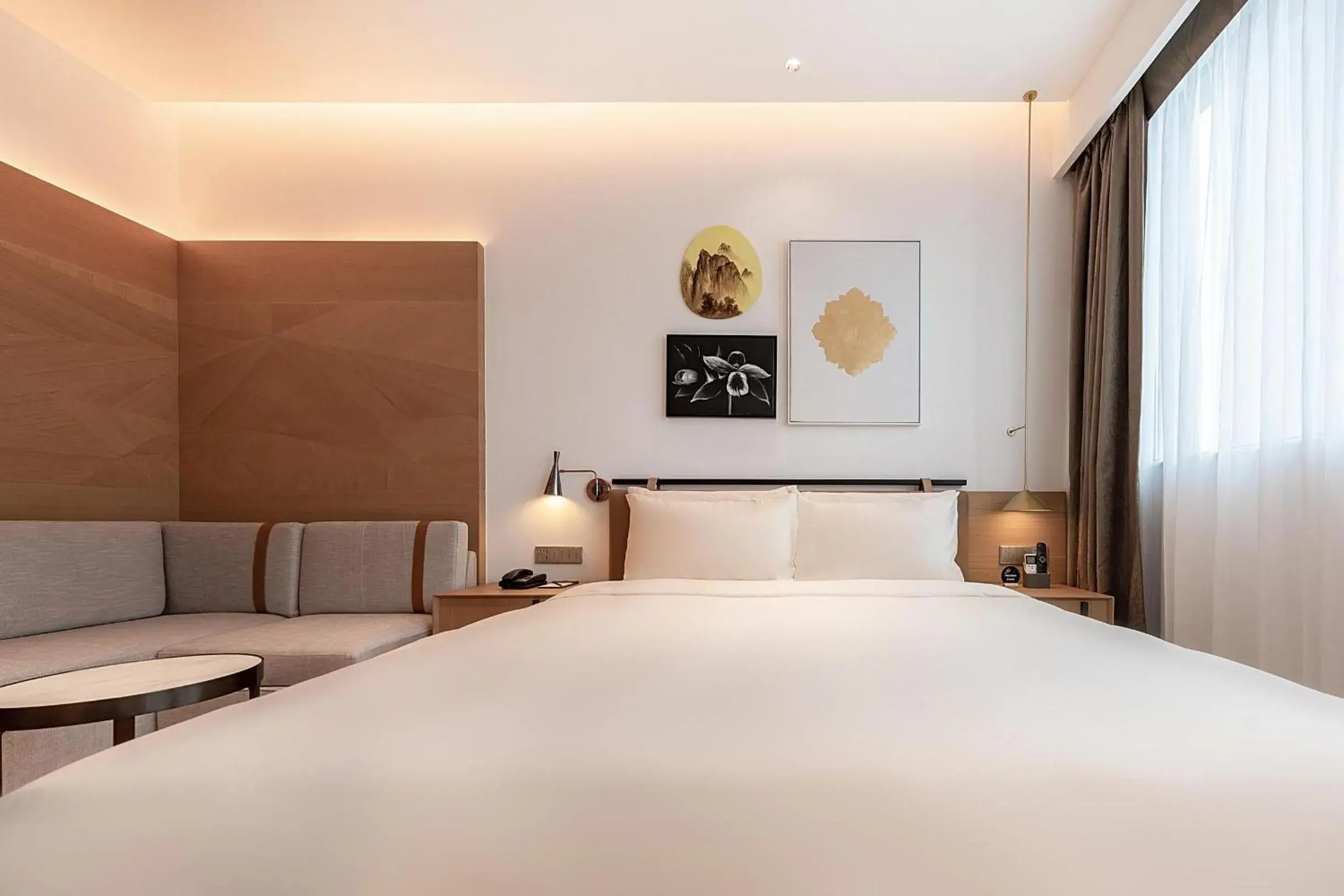 Bed in Atour Hotel Shenzhen Nanshan Vanke Yuncheng Bed in Atour Hotel Shenzhen Nanshan Vanke Yuncheng