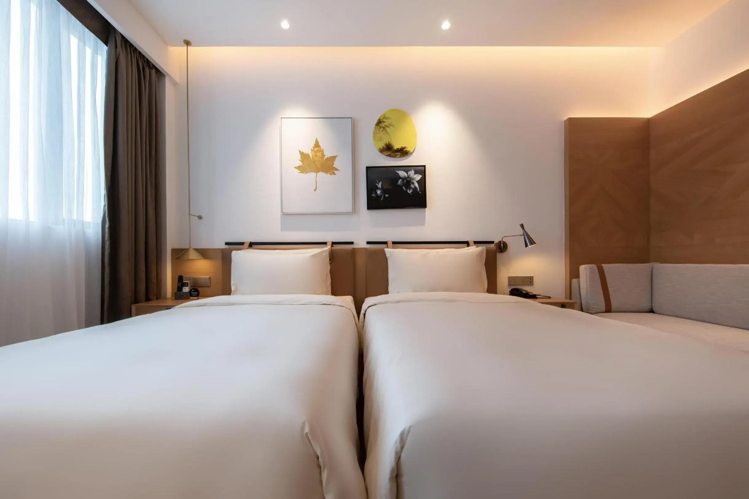 Bed in Atour Hotel Shenzhen Nanshan Vanke Yuncheng Bed in Atour Hotel Shenzhen Nanshan Vanke Yuncheng