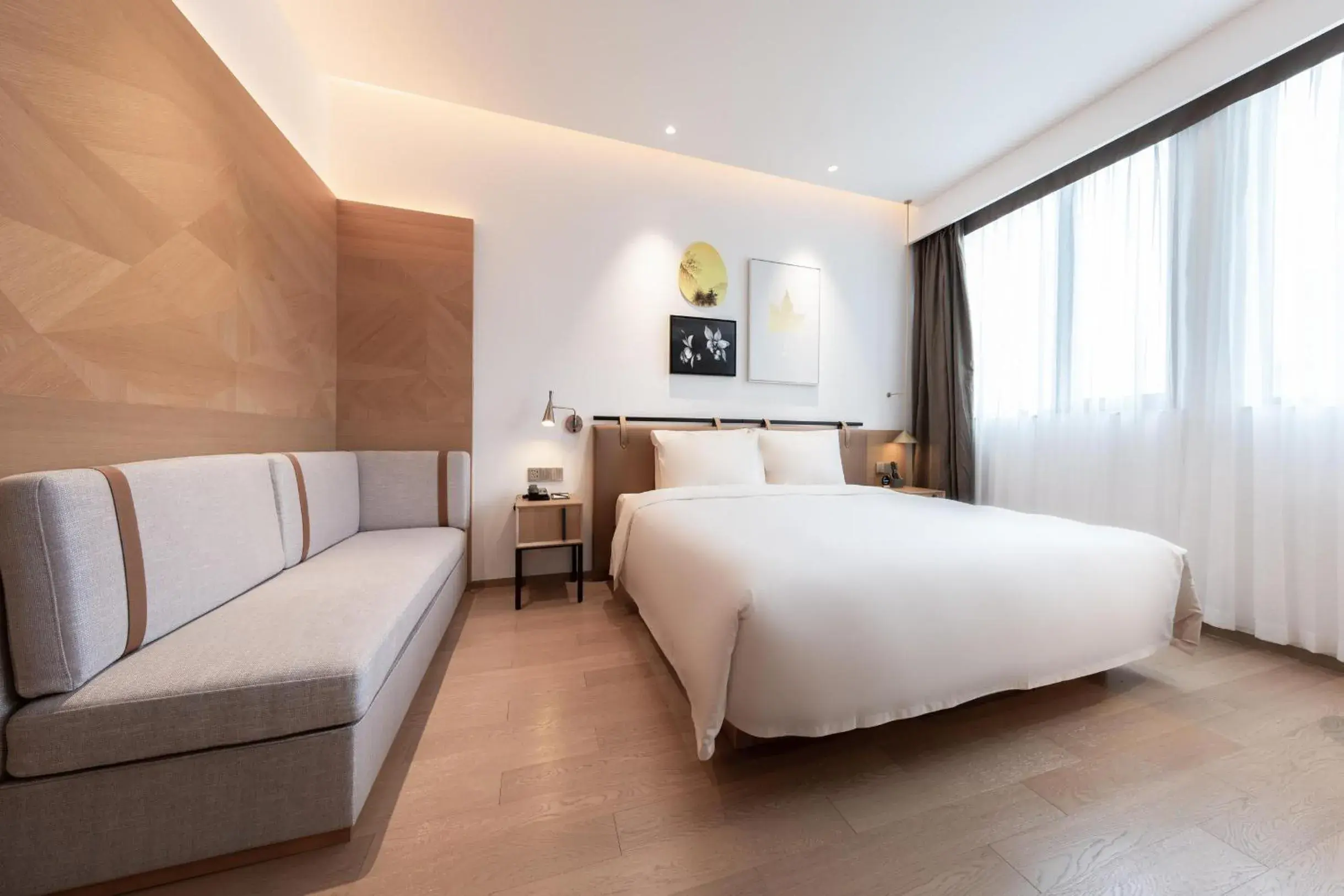 Bed in Atour Hotel Shenzhen Nanshan Vanke Yuncheng Bed in Atour Hotel Shenzhen Nanshan Vanke Yuncheng