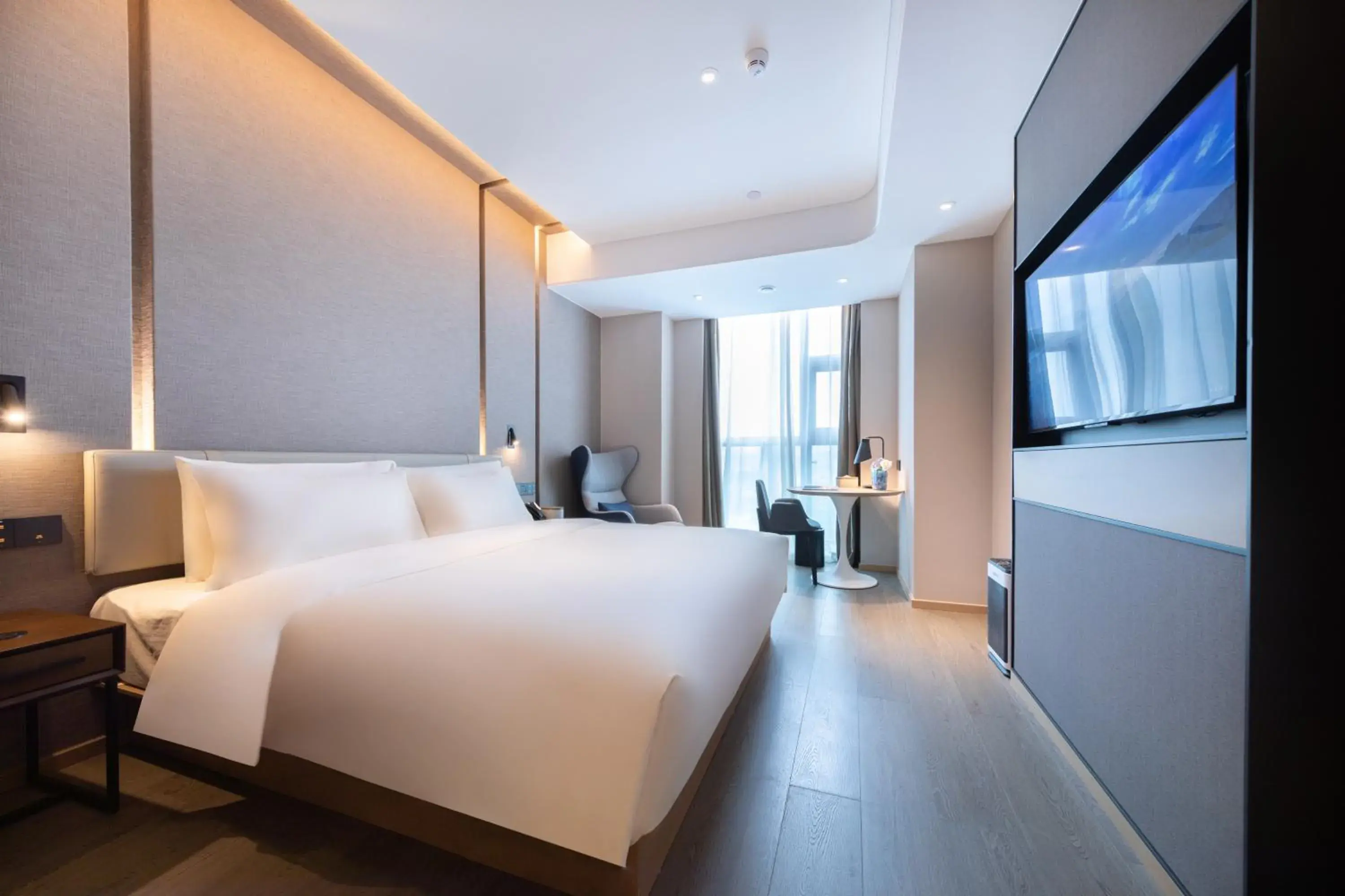 Bed in Atour Hotel Shenzhen Guanlan High Tech Park Bed in Atour Hotel Shenzhen Guanlan High Tech Park