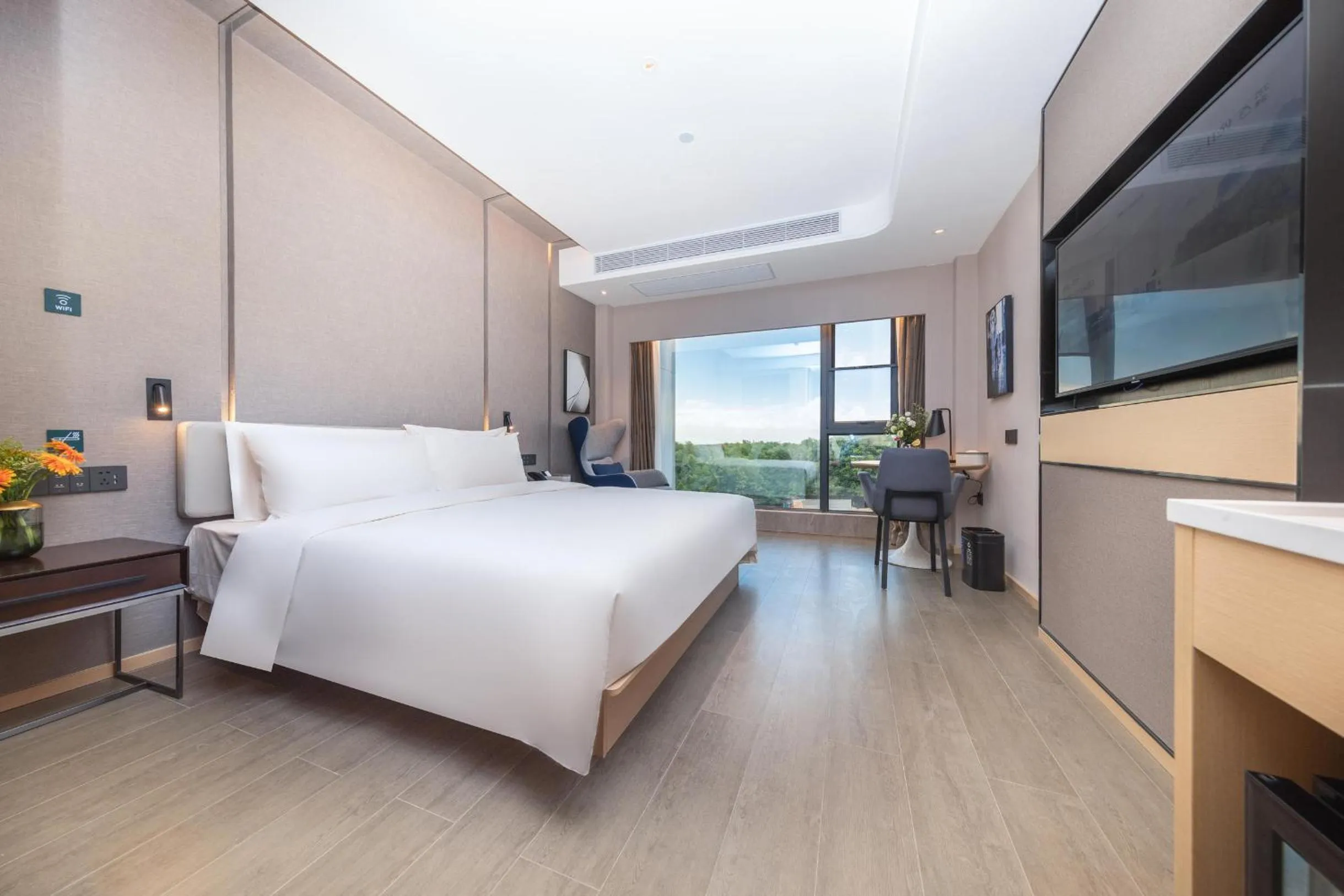 Bed in Atour Hotel Zhuhai High Tech Zone University Town Government Affairs Center