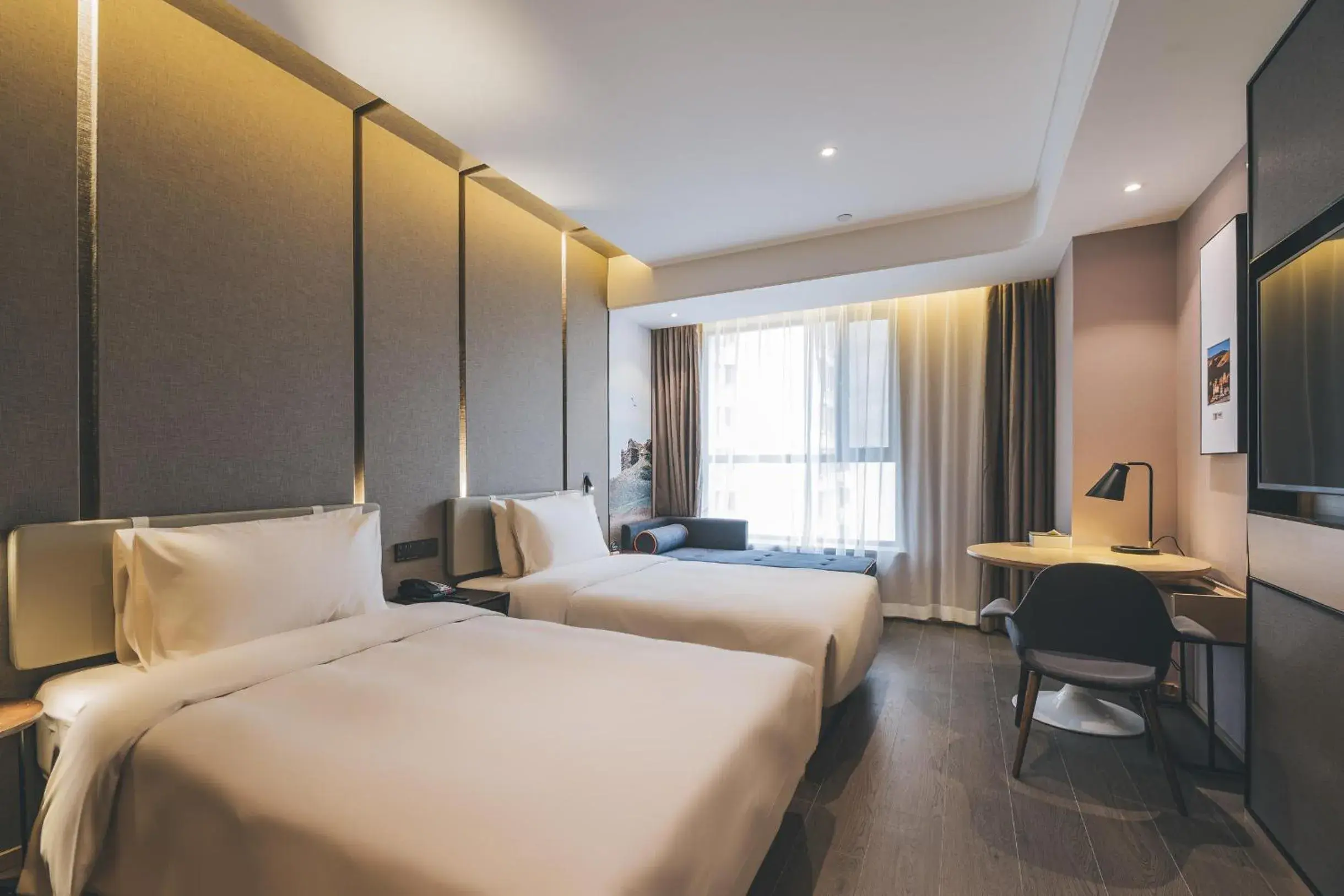 Bed in Atour Hotel Lanzhou Dongfanghong Plaza Bed in Atour Hotel Lanzhou Dongfanghong Plaza